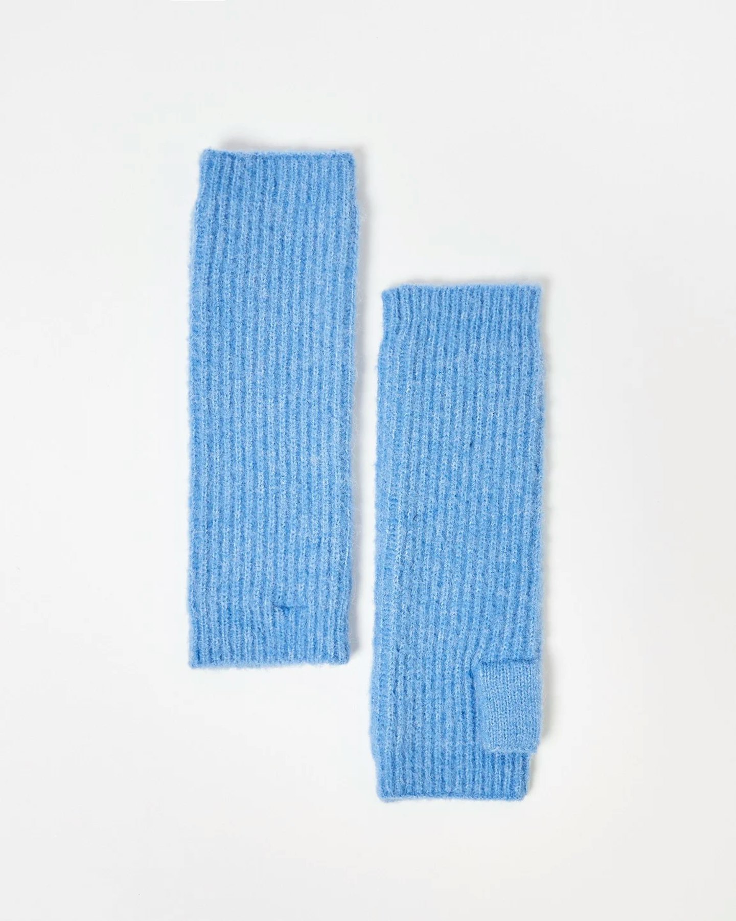 Oliver Bonas, Long Blue Wrist Warmer Knitted Gloves