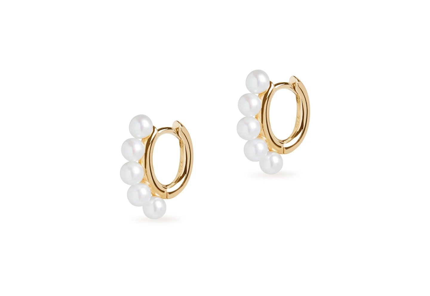 Pearl Huggie Earrings 14K Vermeil Gold