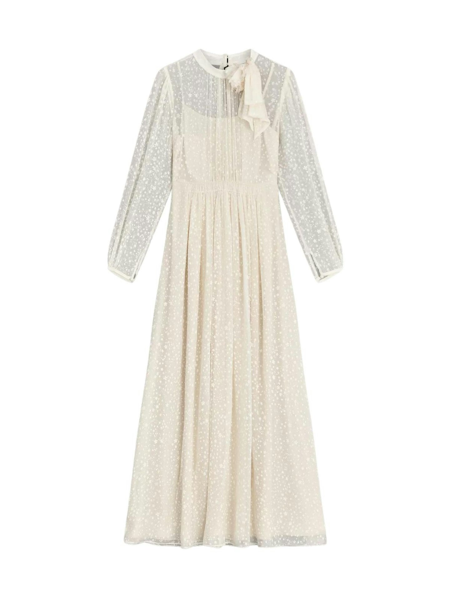 LK Bennett, Lovette Cream Devoré Long Wedding Dress