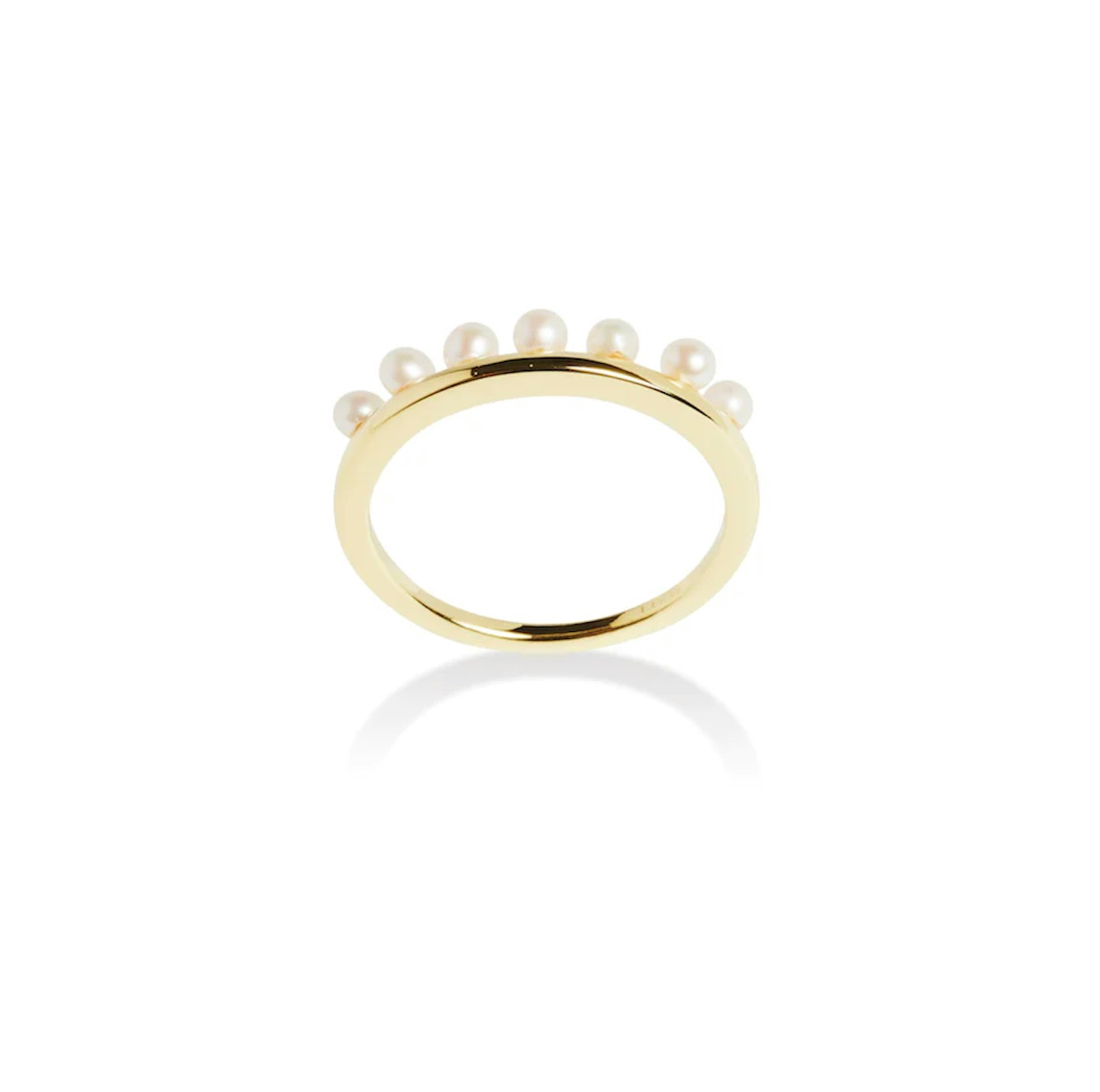 Seed Pearl Queen Ring Yellow Gold
