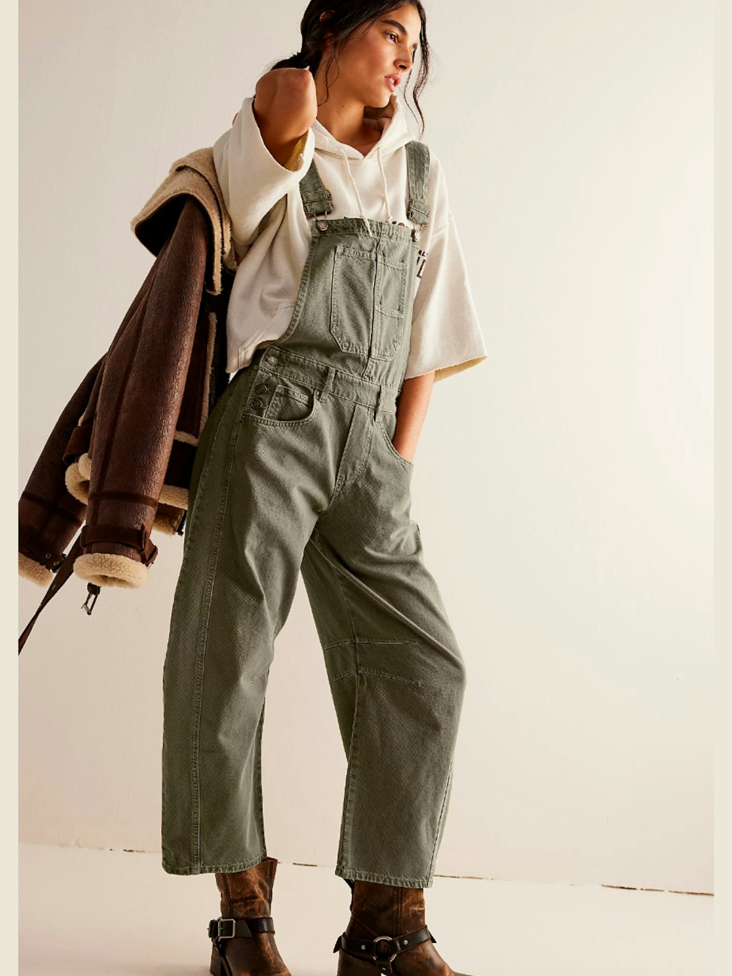 Free People We The Free Good Luck Barrel Overalls