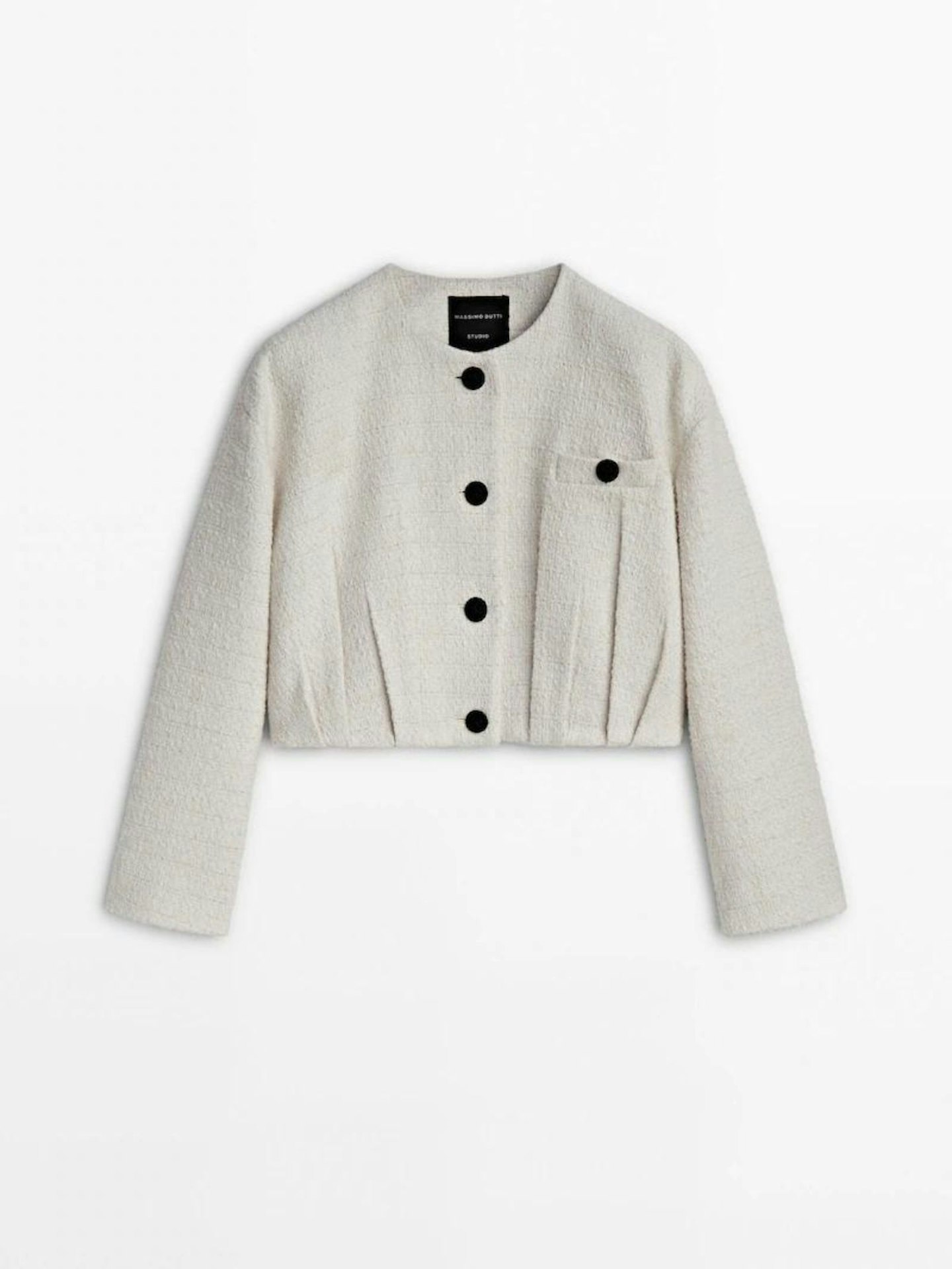 Massimo Dutti, Cropped Textured Bomber Jacket