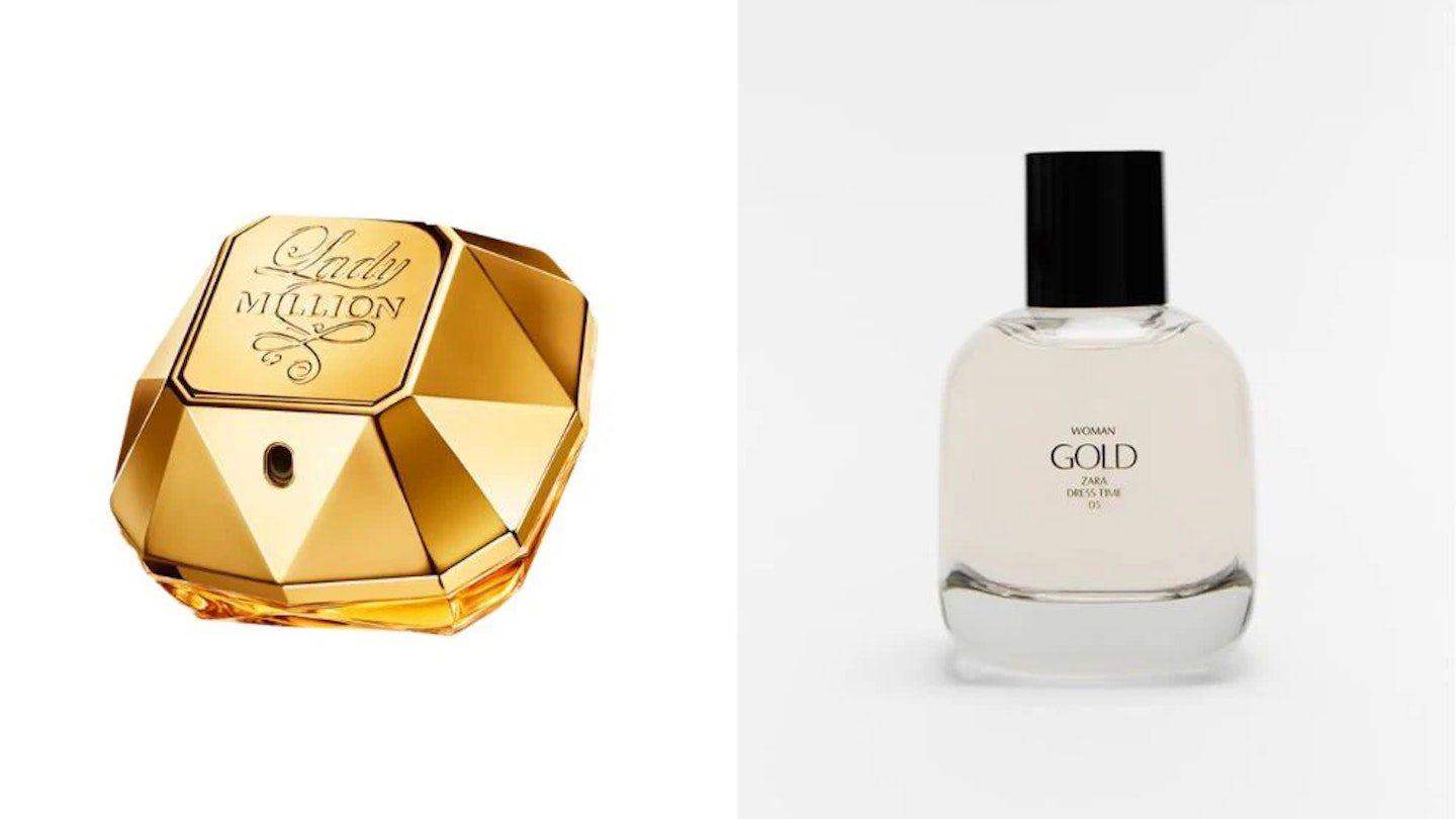 Zara Woman Gold v Paco Rabanne Lady Million