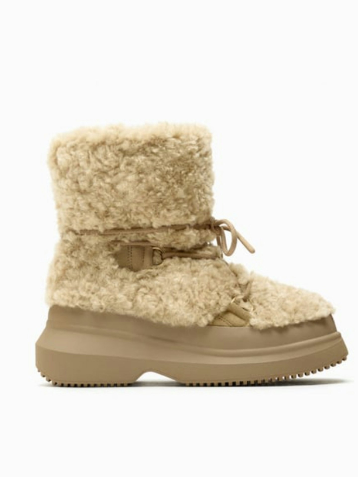 Flat Faux Shearling Ankle Boots