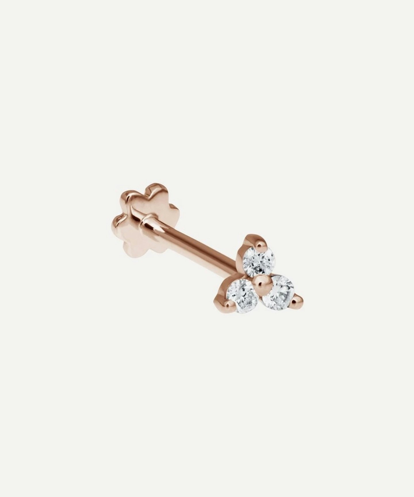 Maria Tash 18ct 4.5mm Diamond Trinity Threaded Stud Earring