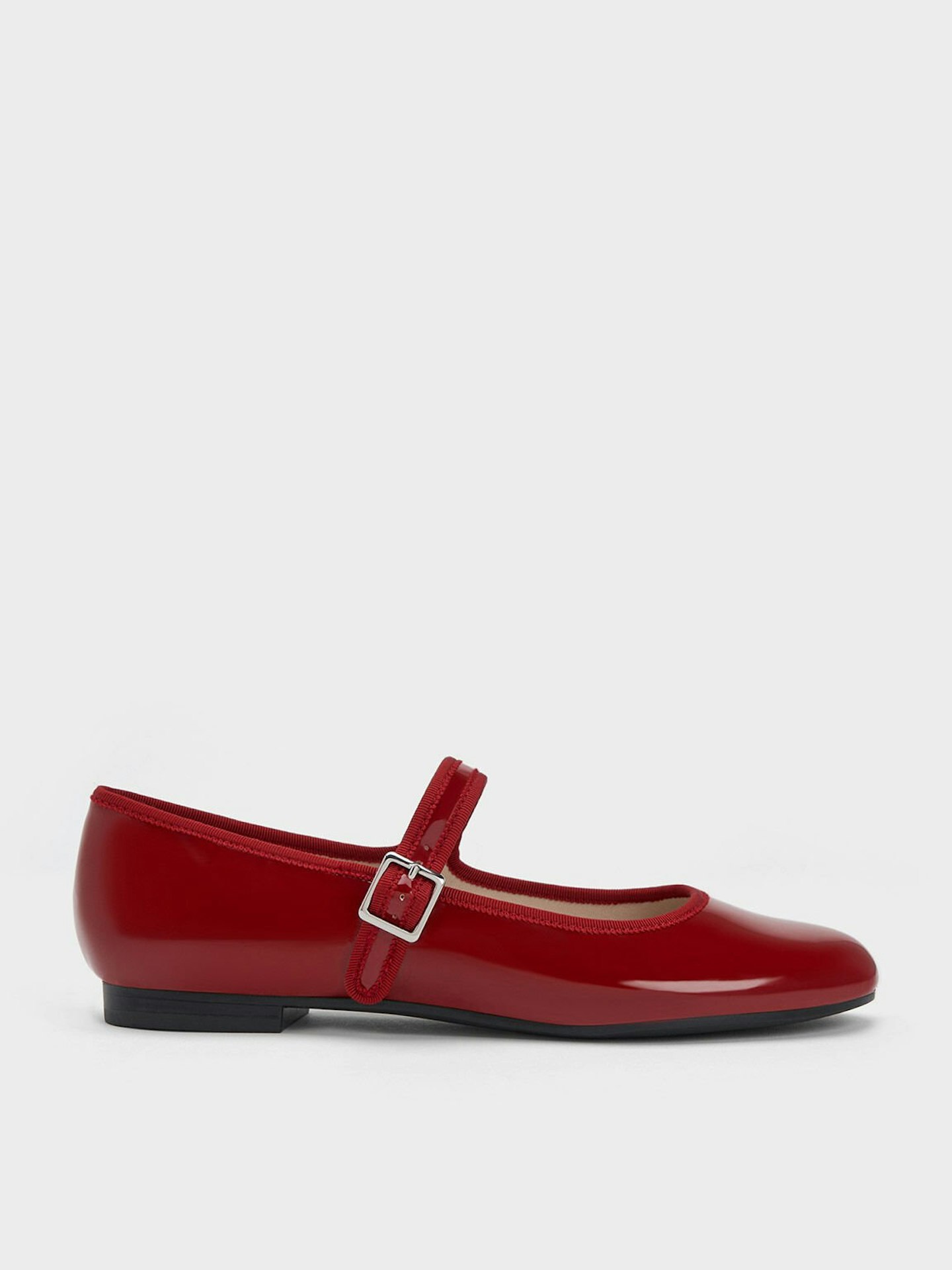 Charles & Keith, Patent Buckled Mary Jane Flats
