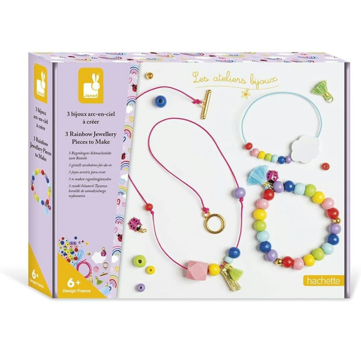 Janod - 3-Piece Make-Your-Own Rainbow Jewellery Set