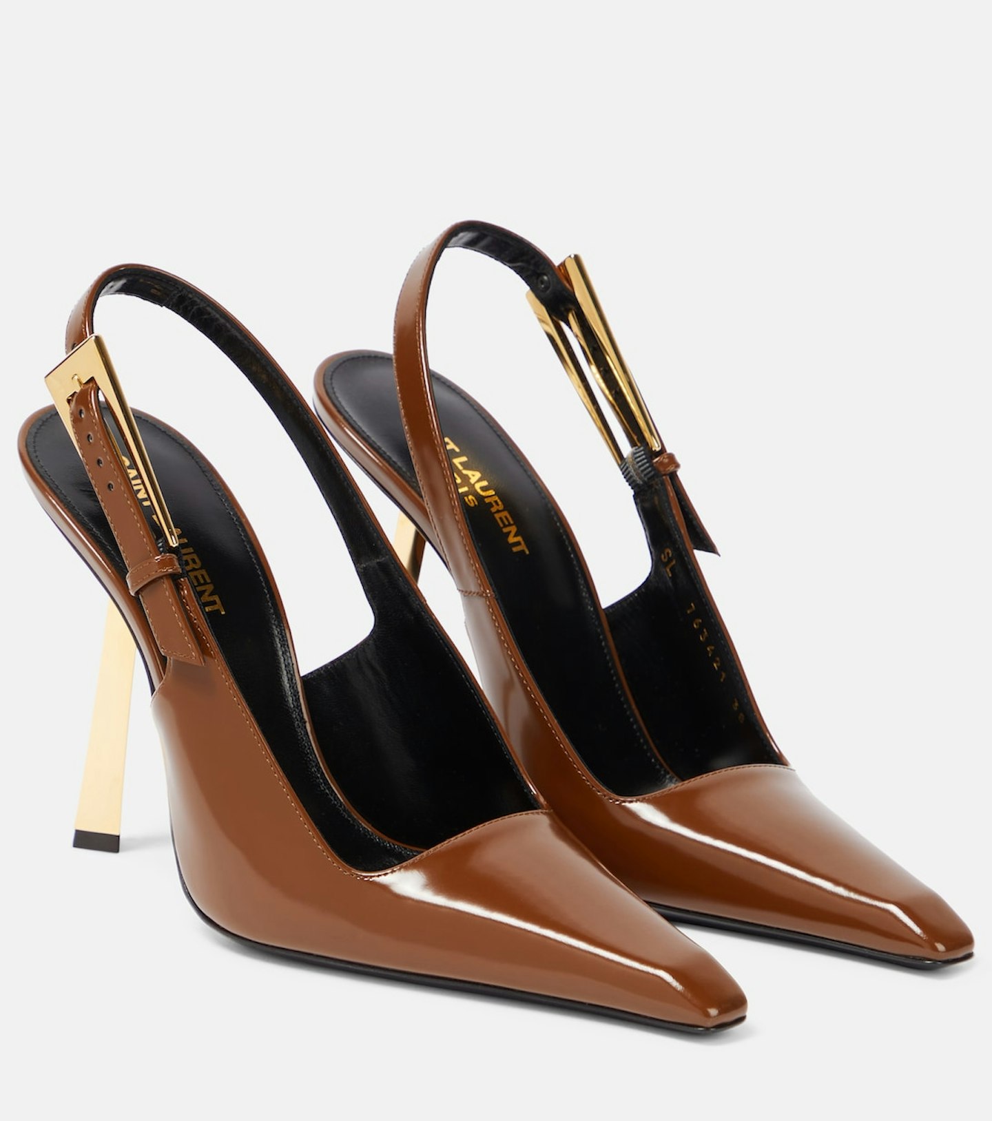 Saint Laurent, Lee Patent Leather Slingback Pumps