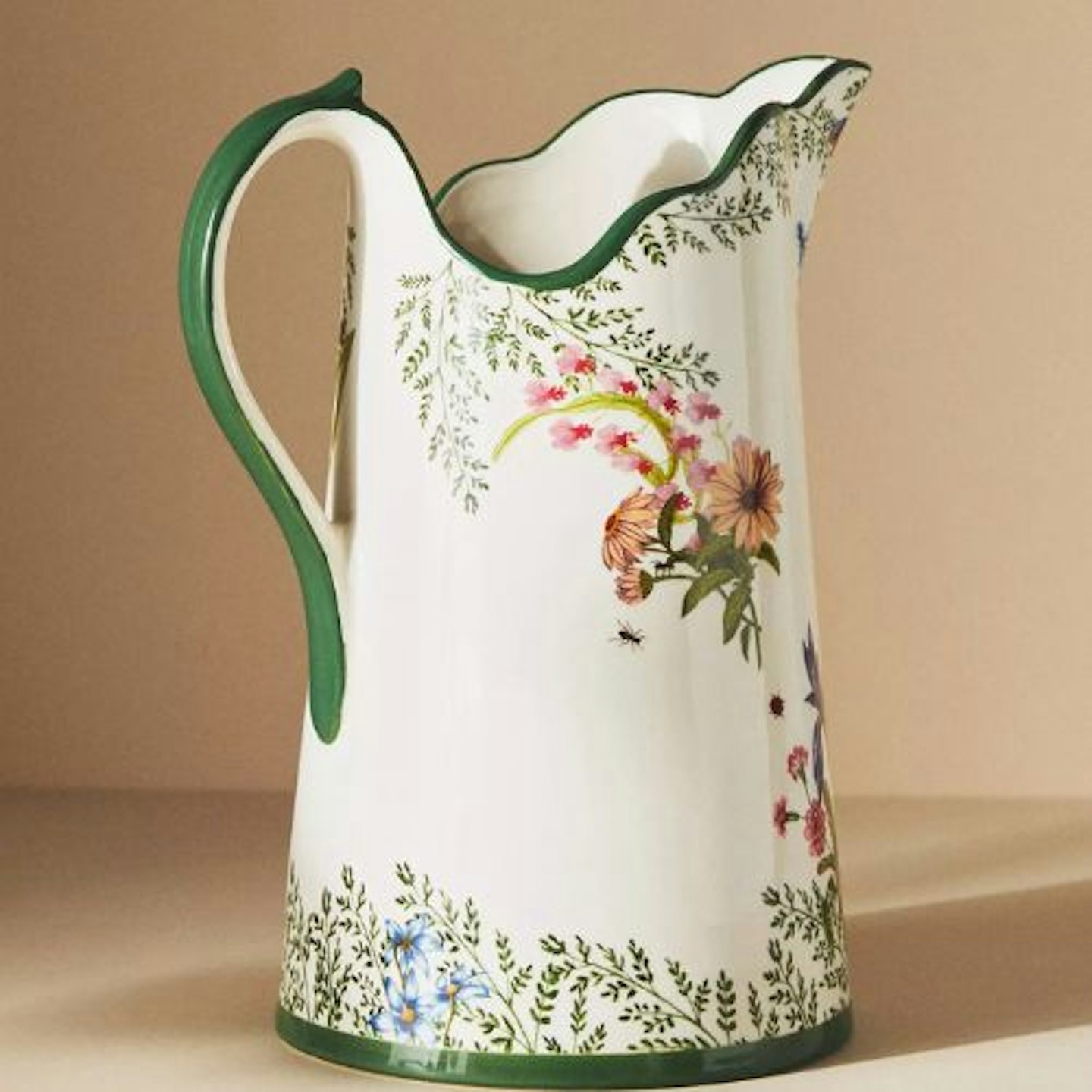 Eden Floral Scalloped Ceramic Jug