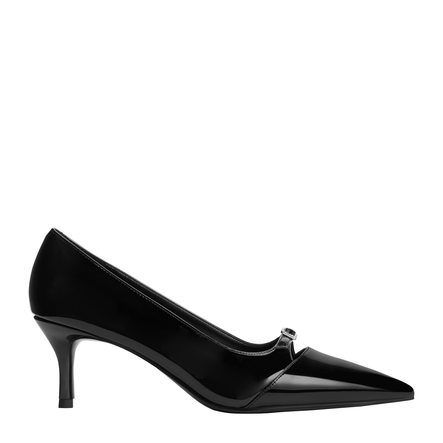 Charles & Keith, Patent Buckle-Strap Pointed-Toe Pumps