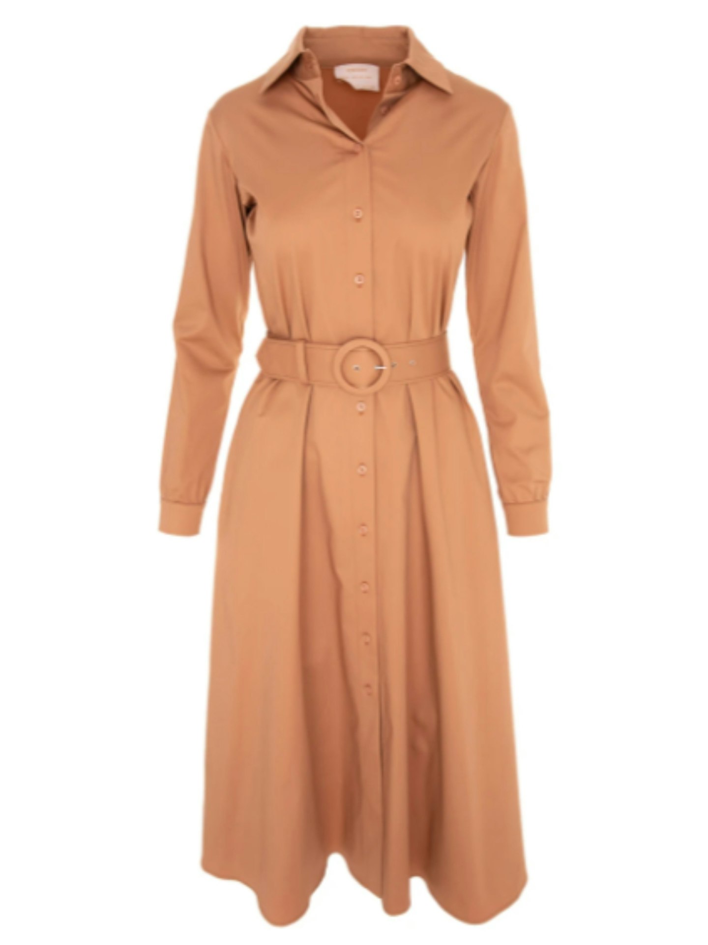 Wolf & Badger Cotton Shirt Dress In Camel