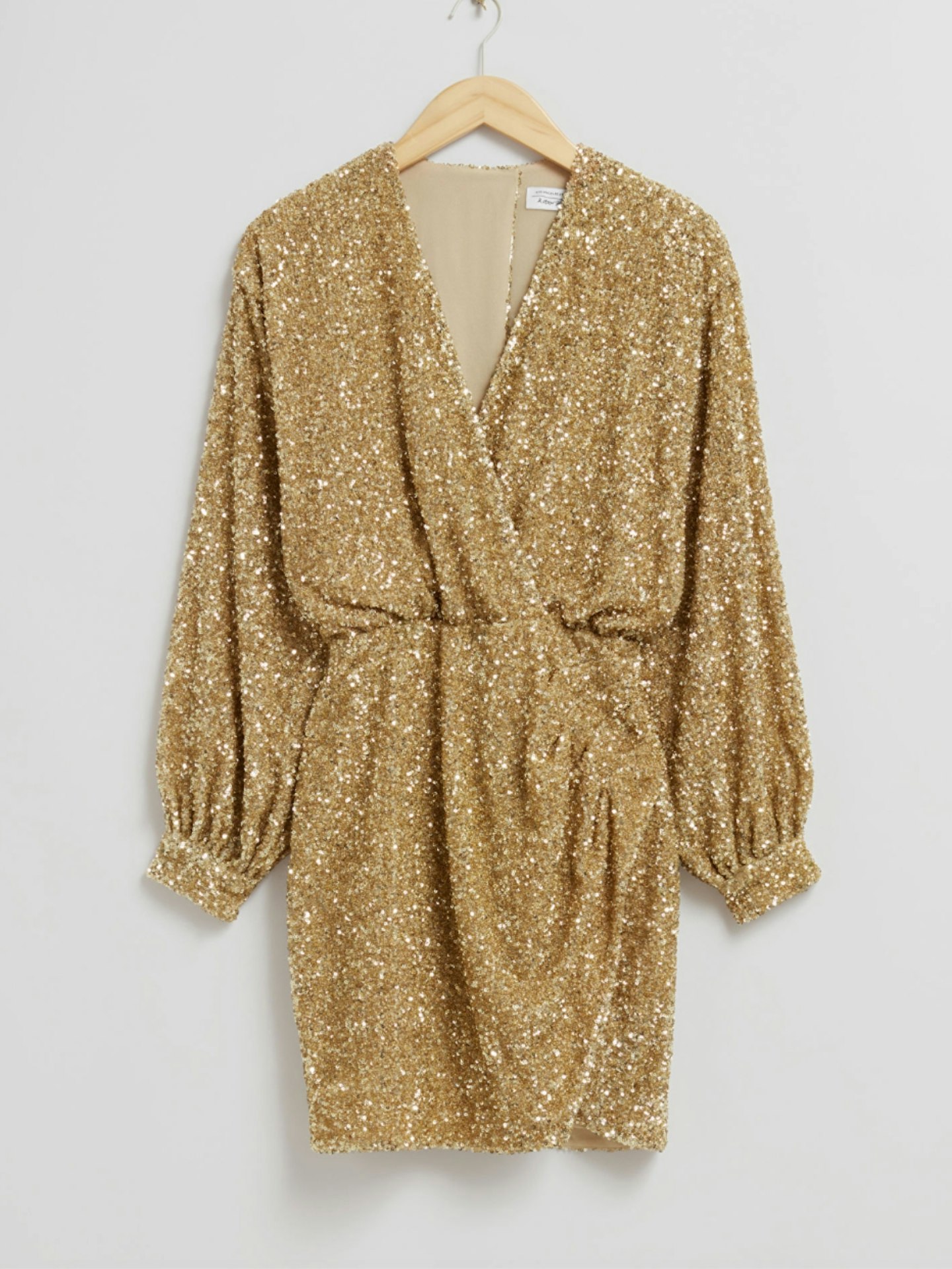 & Other Stories, Wrap-Effect Sequin Mini Dress