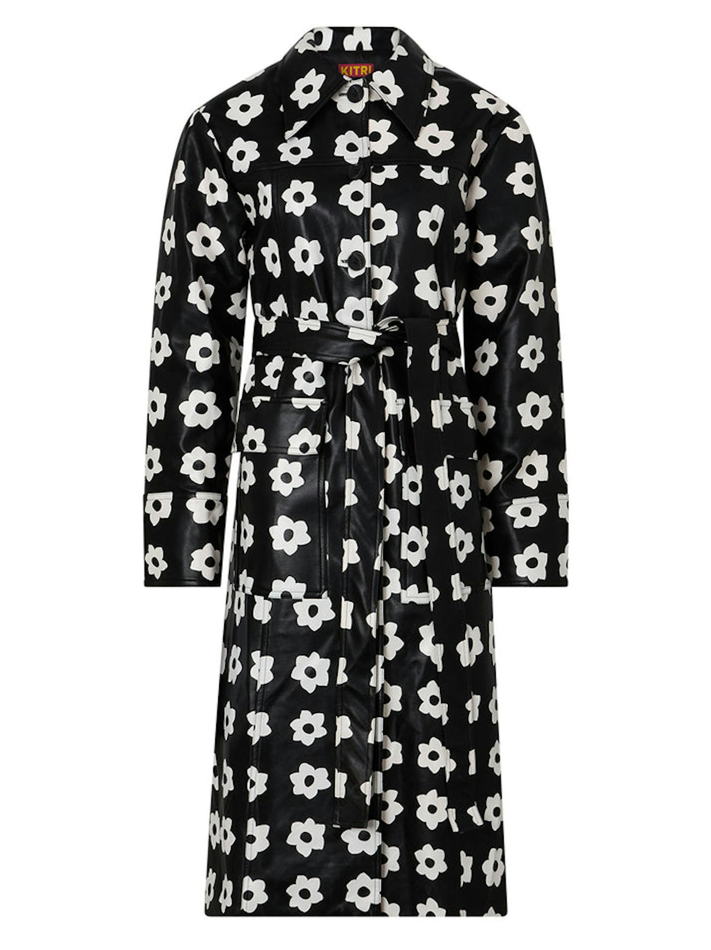 Kitri, Dominique Black Tiled Floral Coat