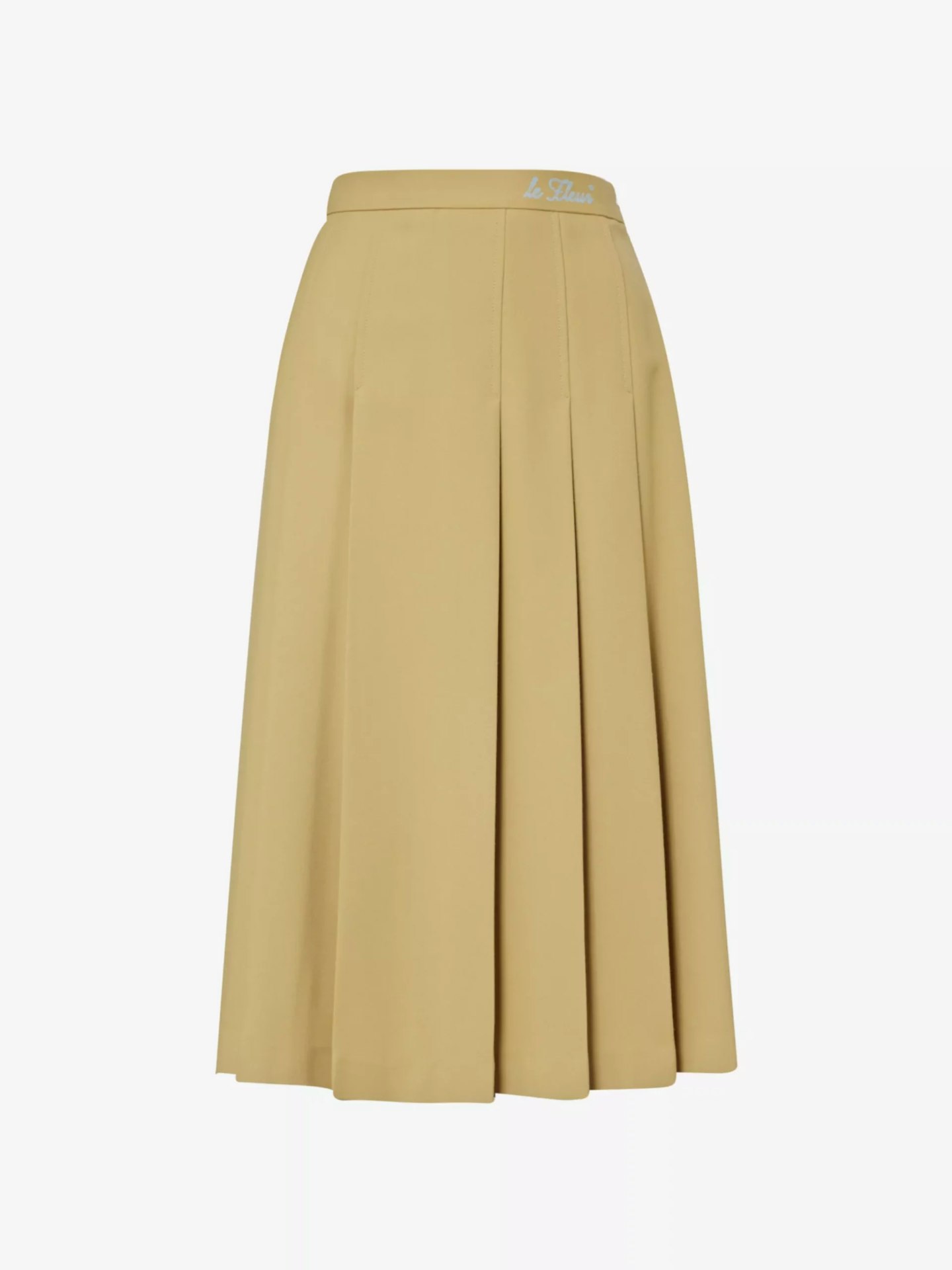 Lacoste x Le Fleur, Brand-Embroidered Pleated Woven Midi Skirt