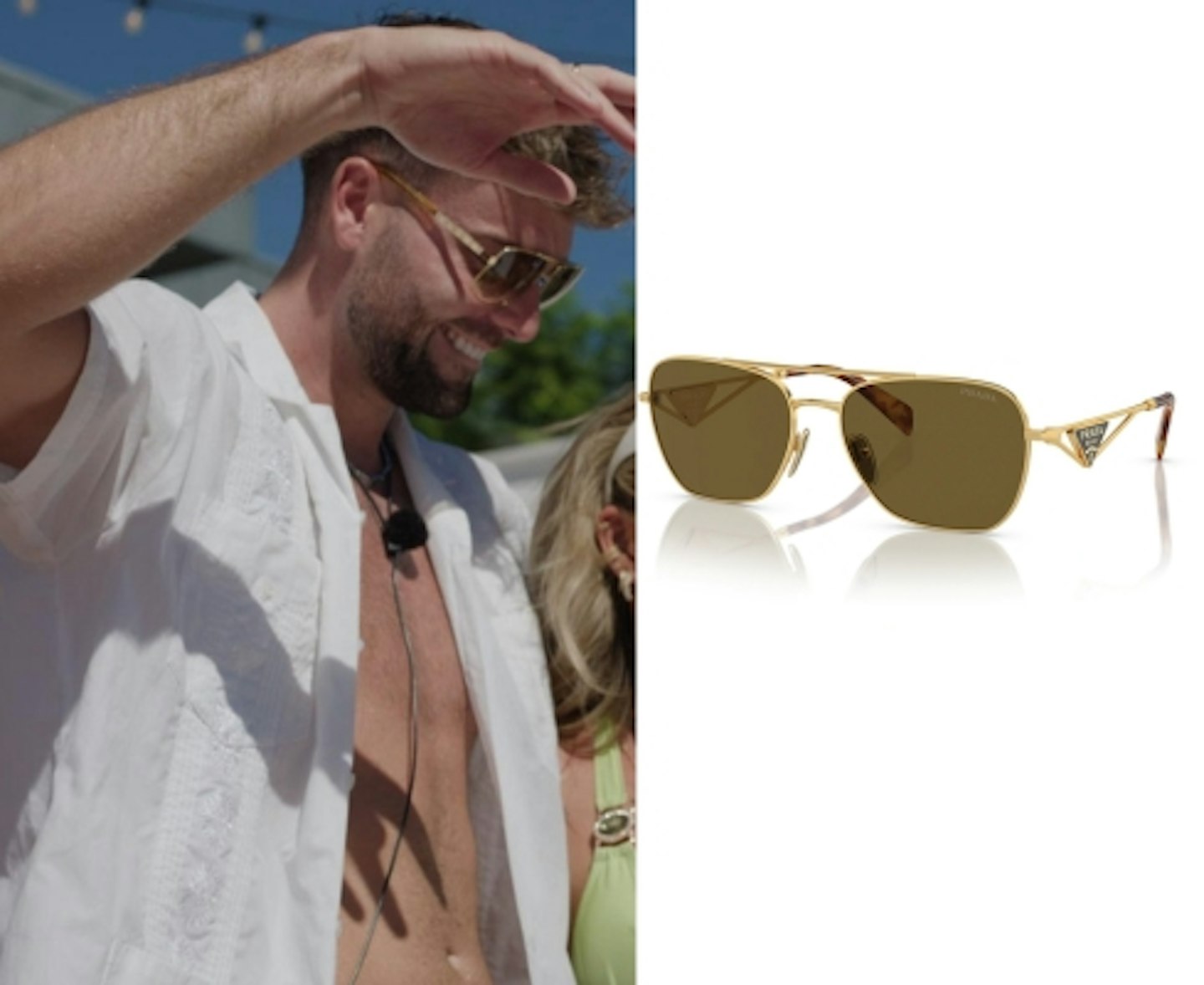 Tom Clare's Gold Aviator Sunglasses