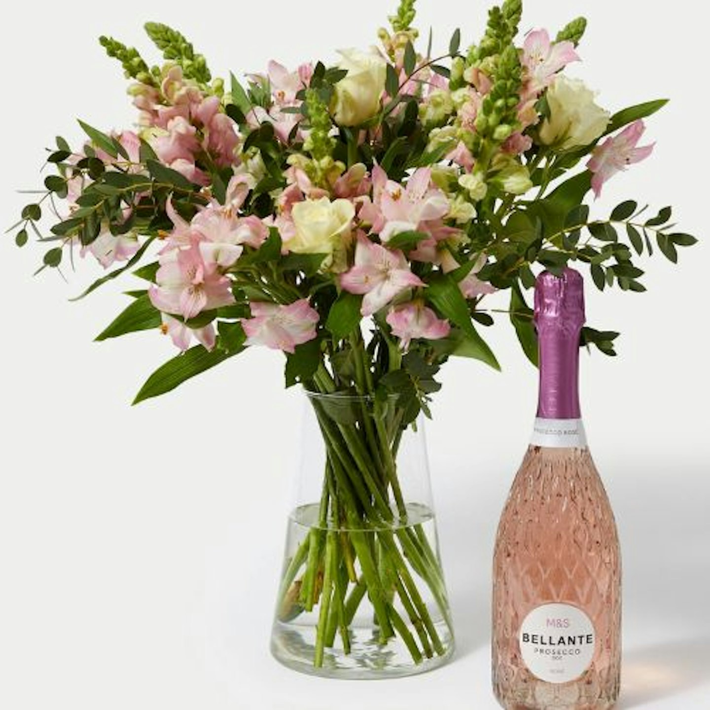 Marks & Spencer Lovely Mum Rose & Alstroemeria Bouquet With Rosé Prosecco