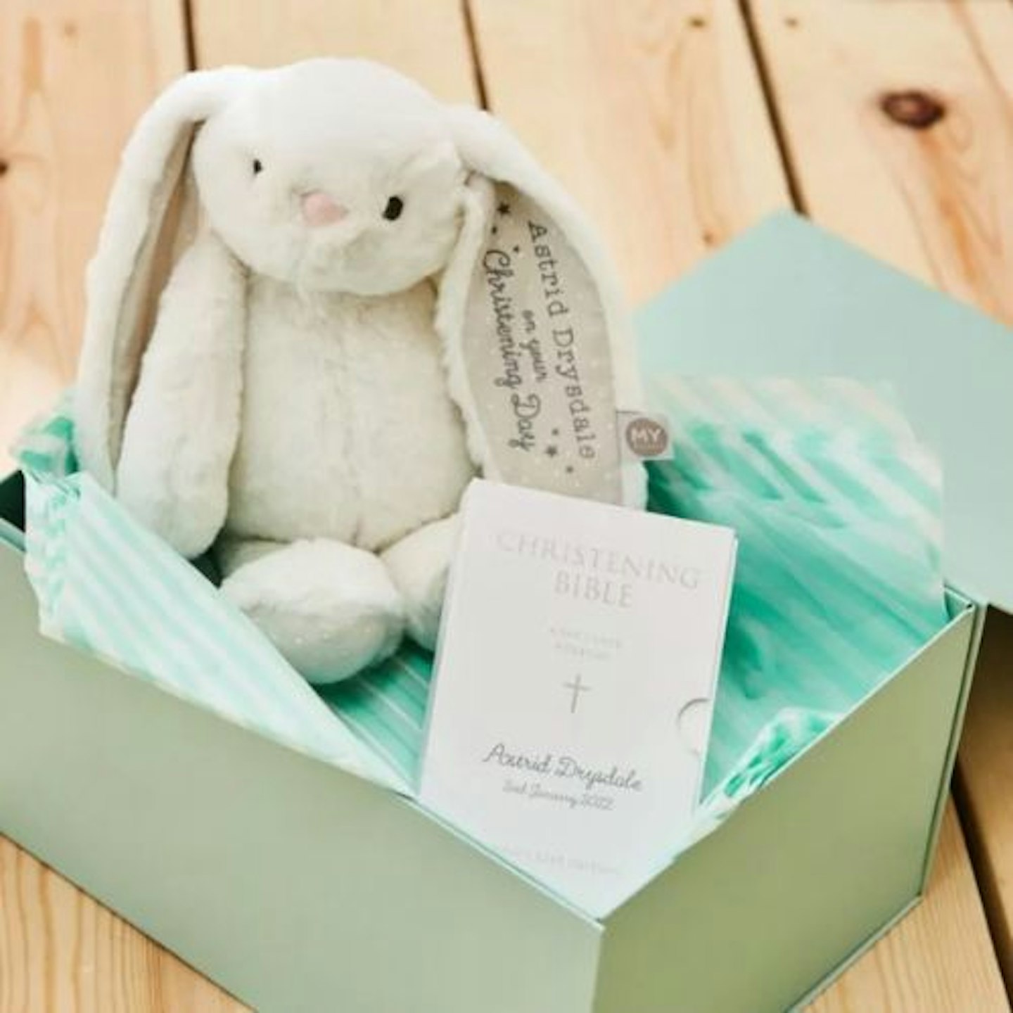 My 1st Years Personalised Bunny and Bible Christening Gift Set