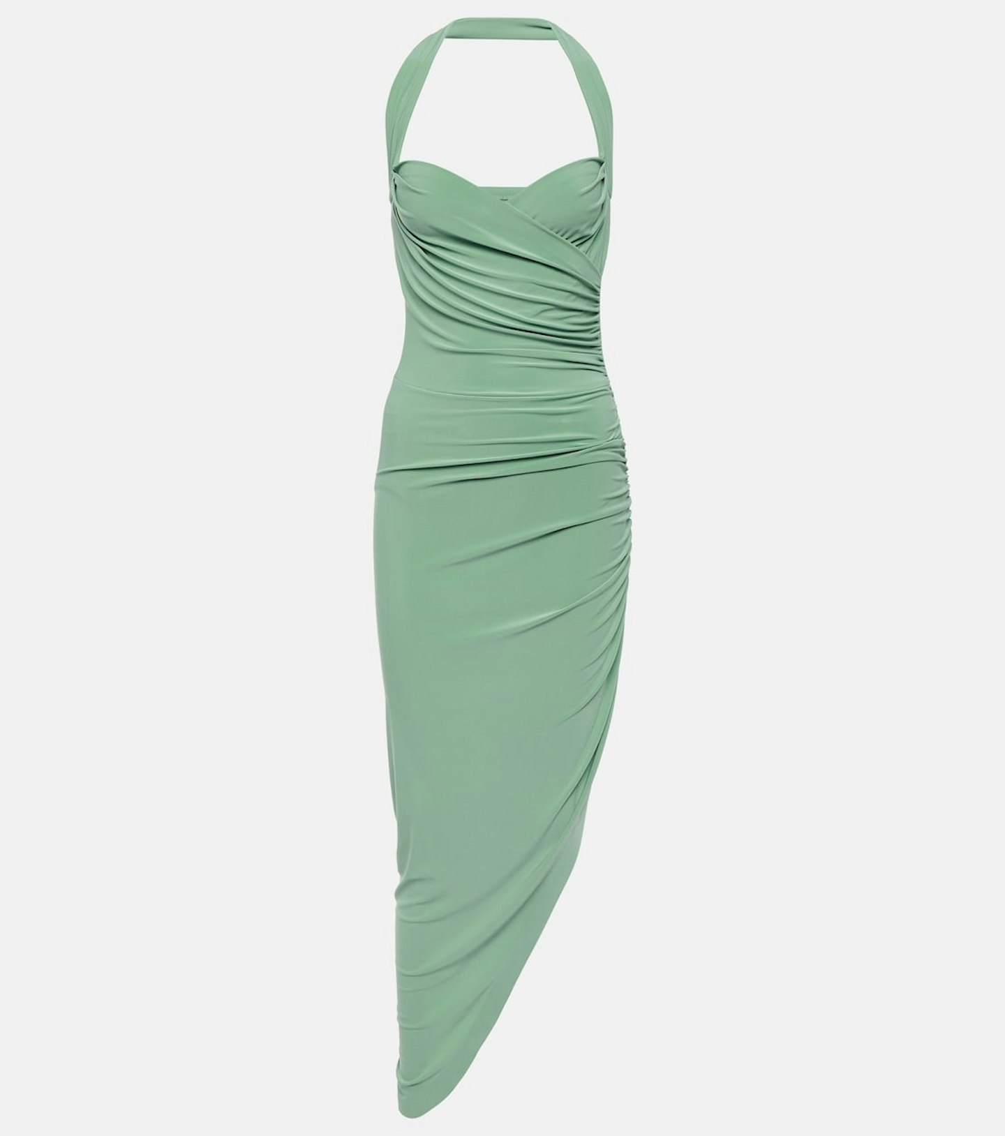 Norma Kamali, Cayla Halter-Neck Asymmetric Midi Dress