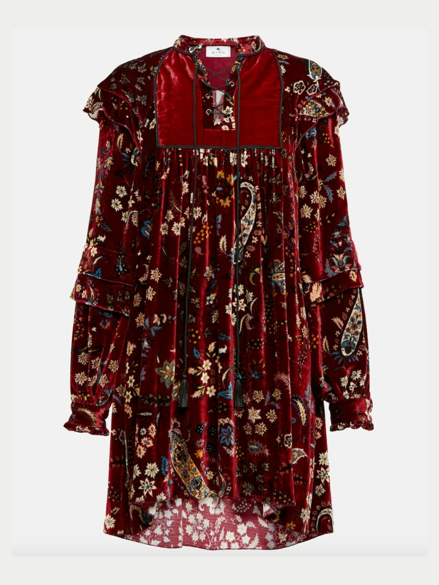 Etro, Paisley Velvet Minidress