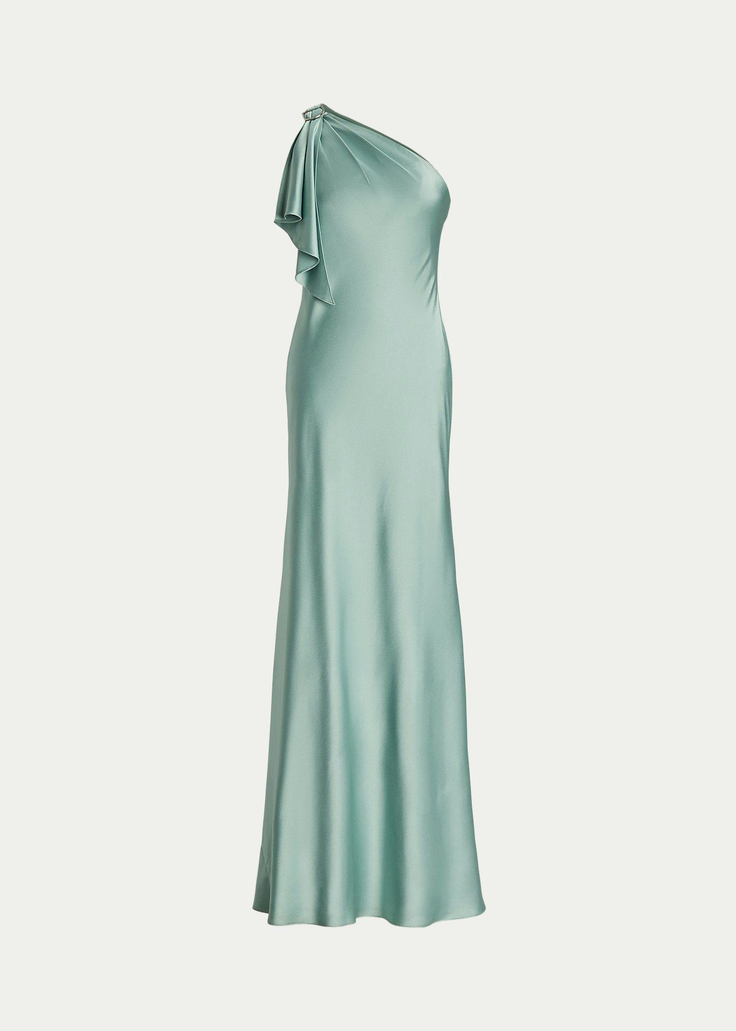 Ralph Lauren, Satin Charmeuse One-Shoulder Gown