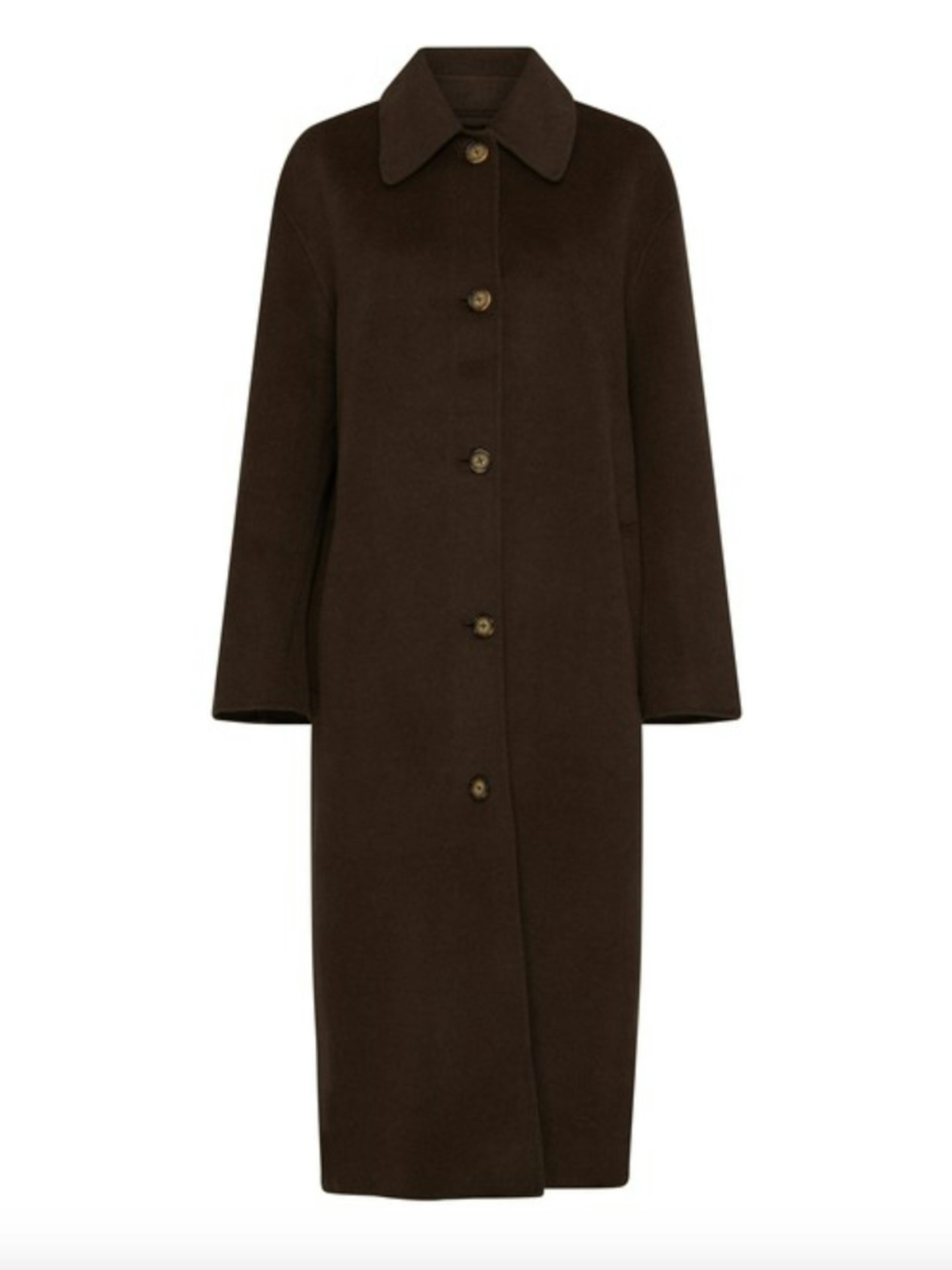 Toteme Car Coat in Chocolate Melange