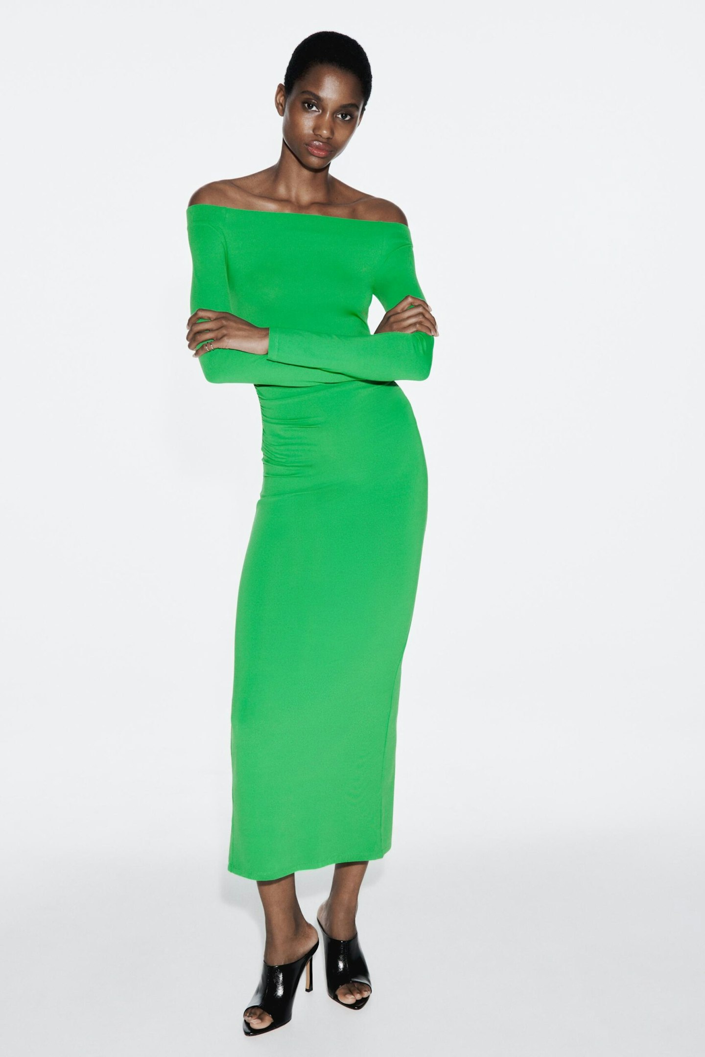 Zara, Off-The-Shoulder Polyamide Dress