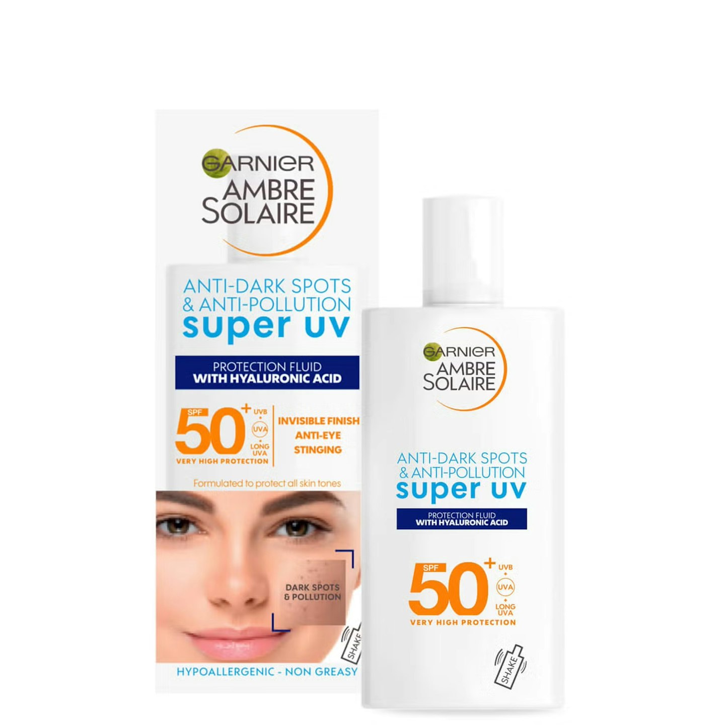 Garnier Ambre Solaire Super UV Anti Dark Spots & Anti Pollution Face Fluid SPF50