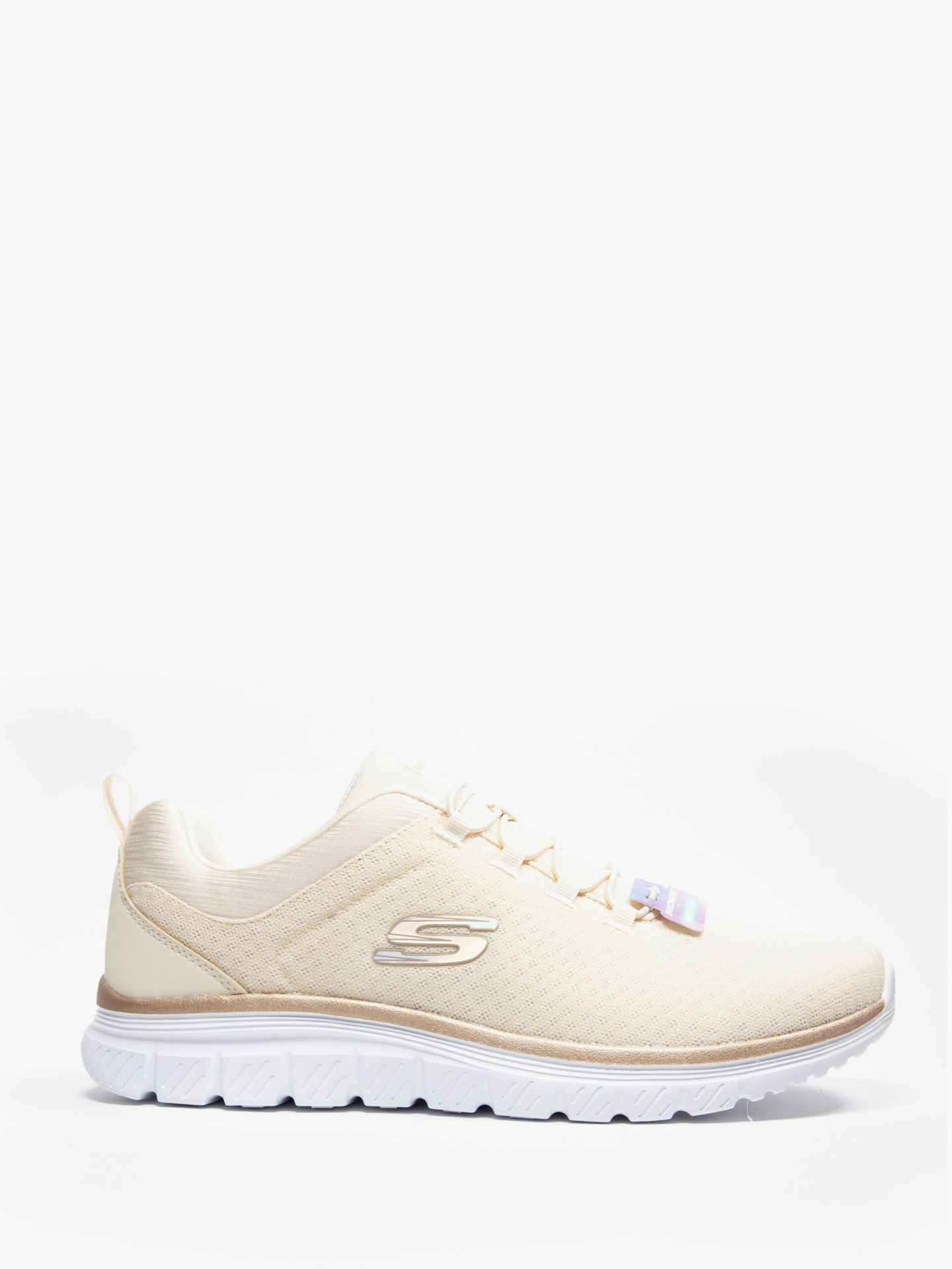 beige skechers trainers 