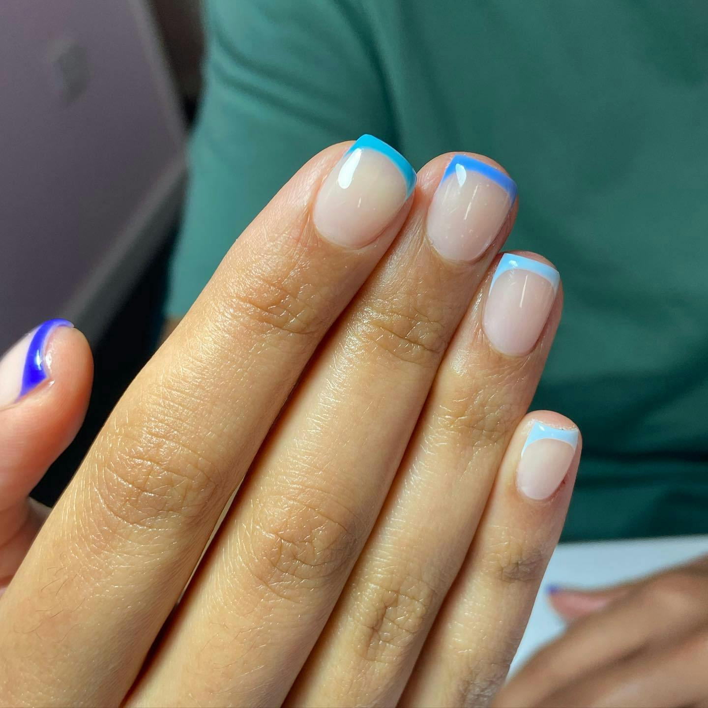 OPI - #Blue nails that make us feel at peace and confident. Get inspired by  @amyle.nails blue #marble nail art look this week. Shades: Alpine Snow,  Tile Art To Warm Your Heart,
