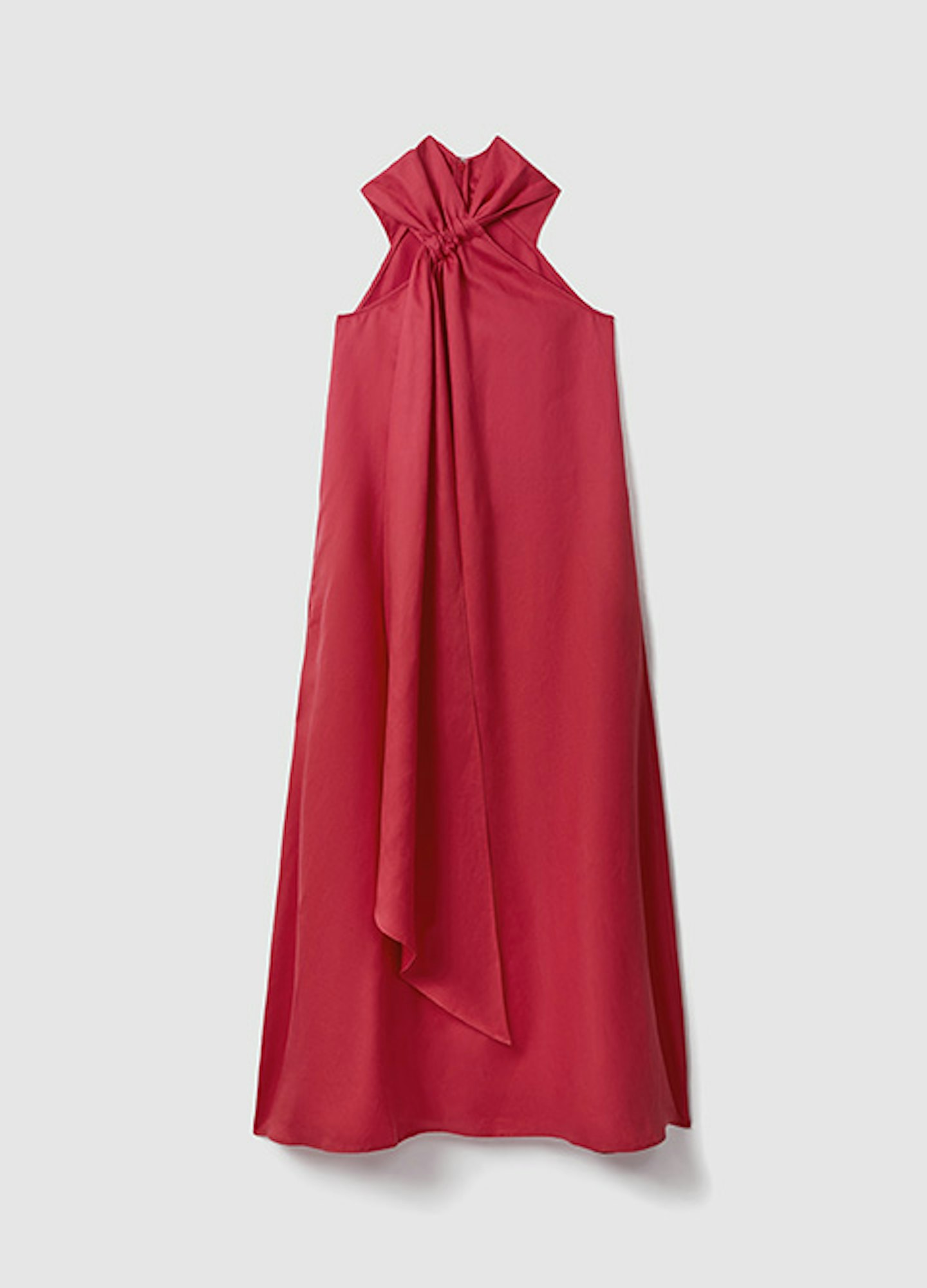 Linen Blend Drape Maxi Dress