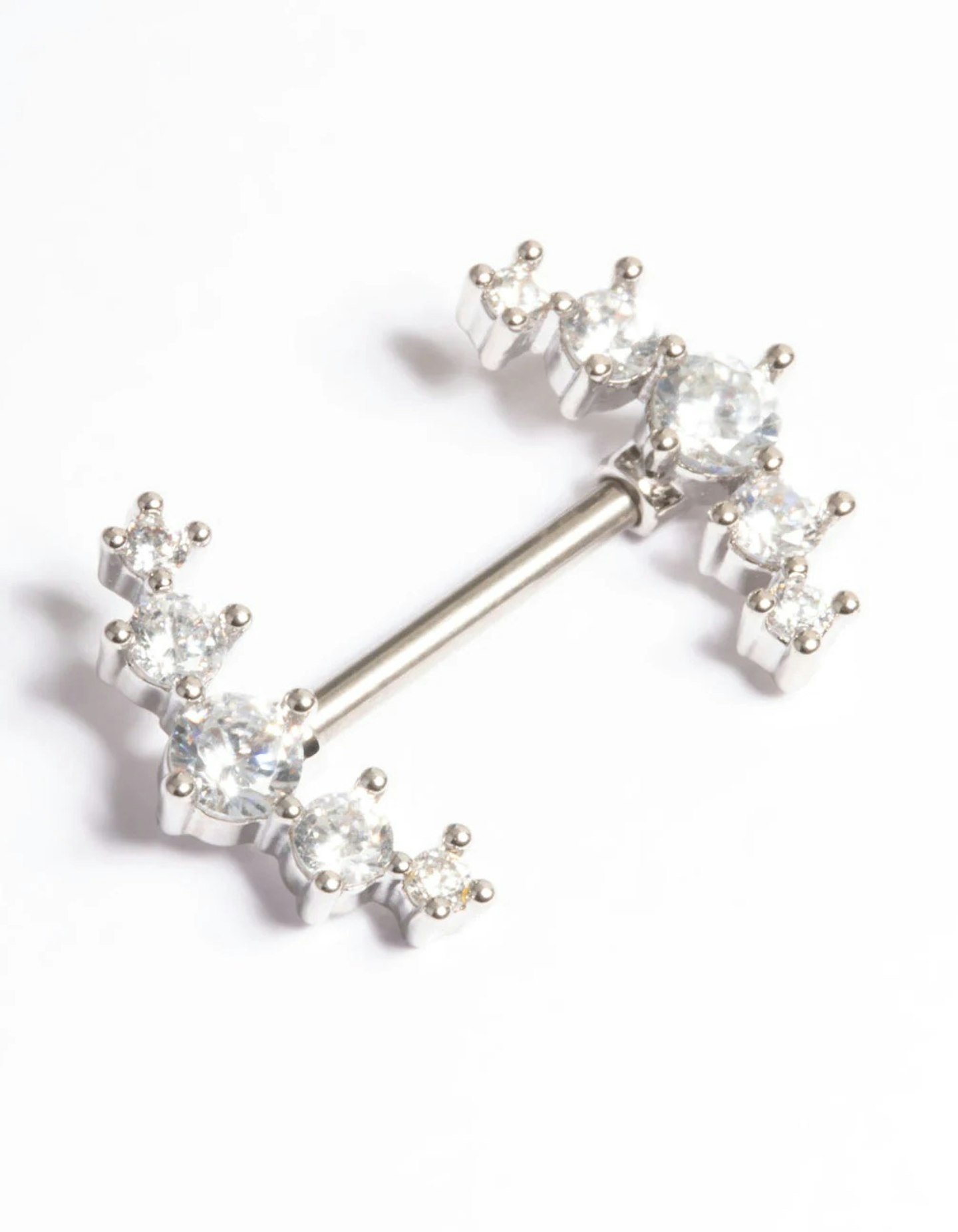 Lovisa Titanium Diamante Crystal Nipple Bar