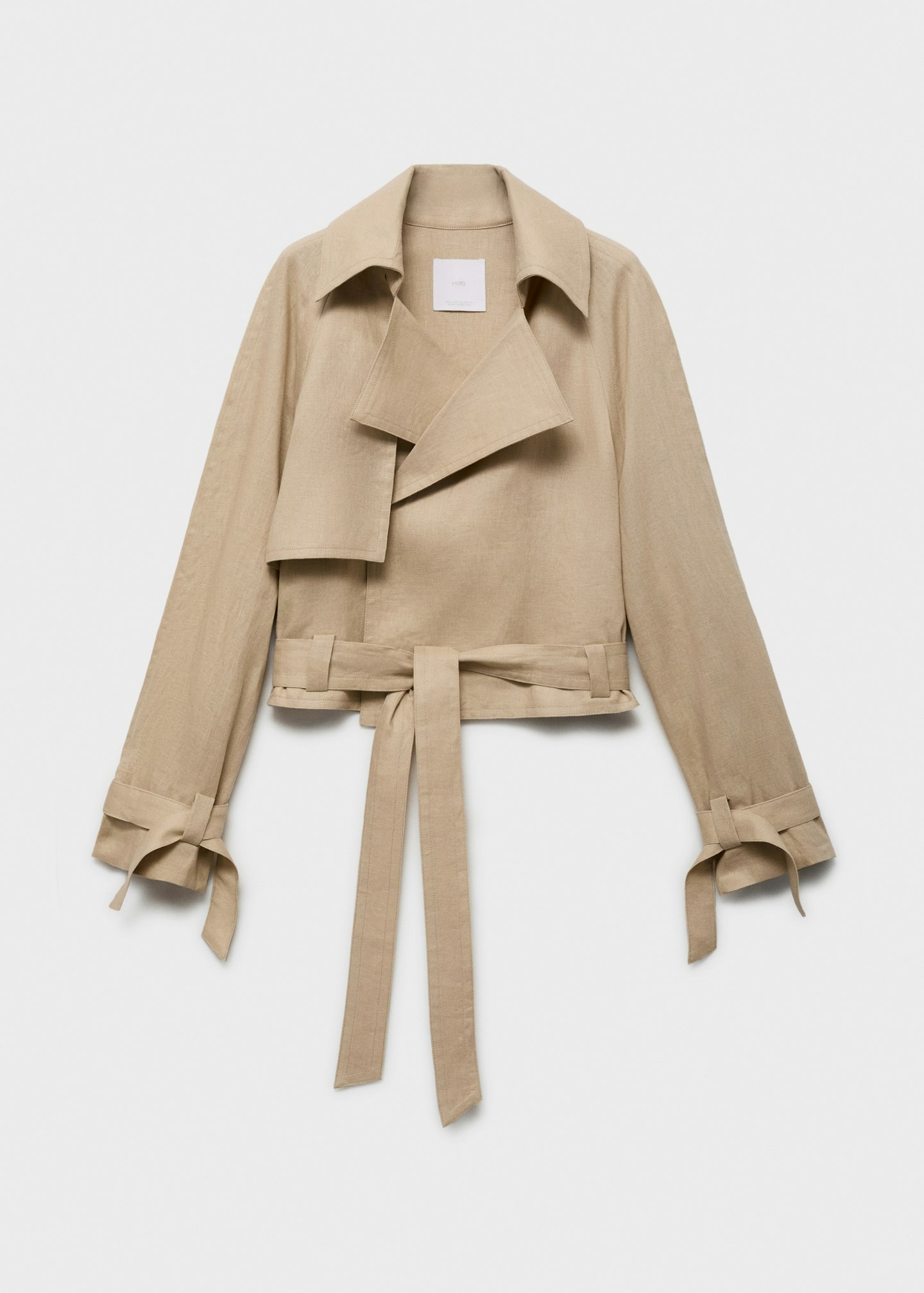 Mango, Linen Jacket With Belt