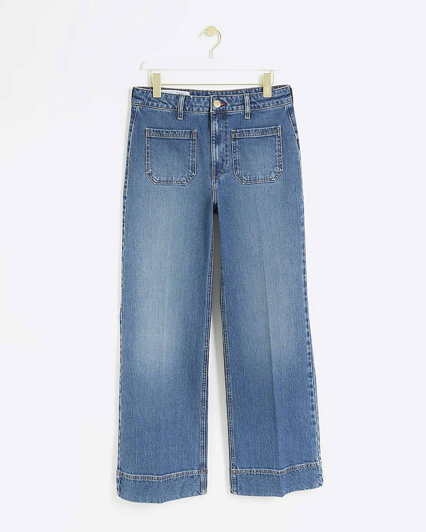 Riverisland Blue High Waisted Wide Leg Jeans