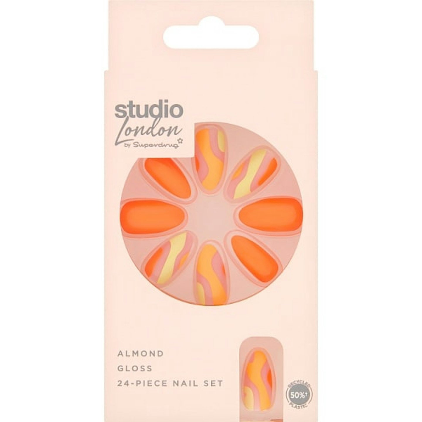 Superdrug Studio London False Nails Orange Swirls