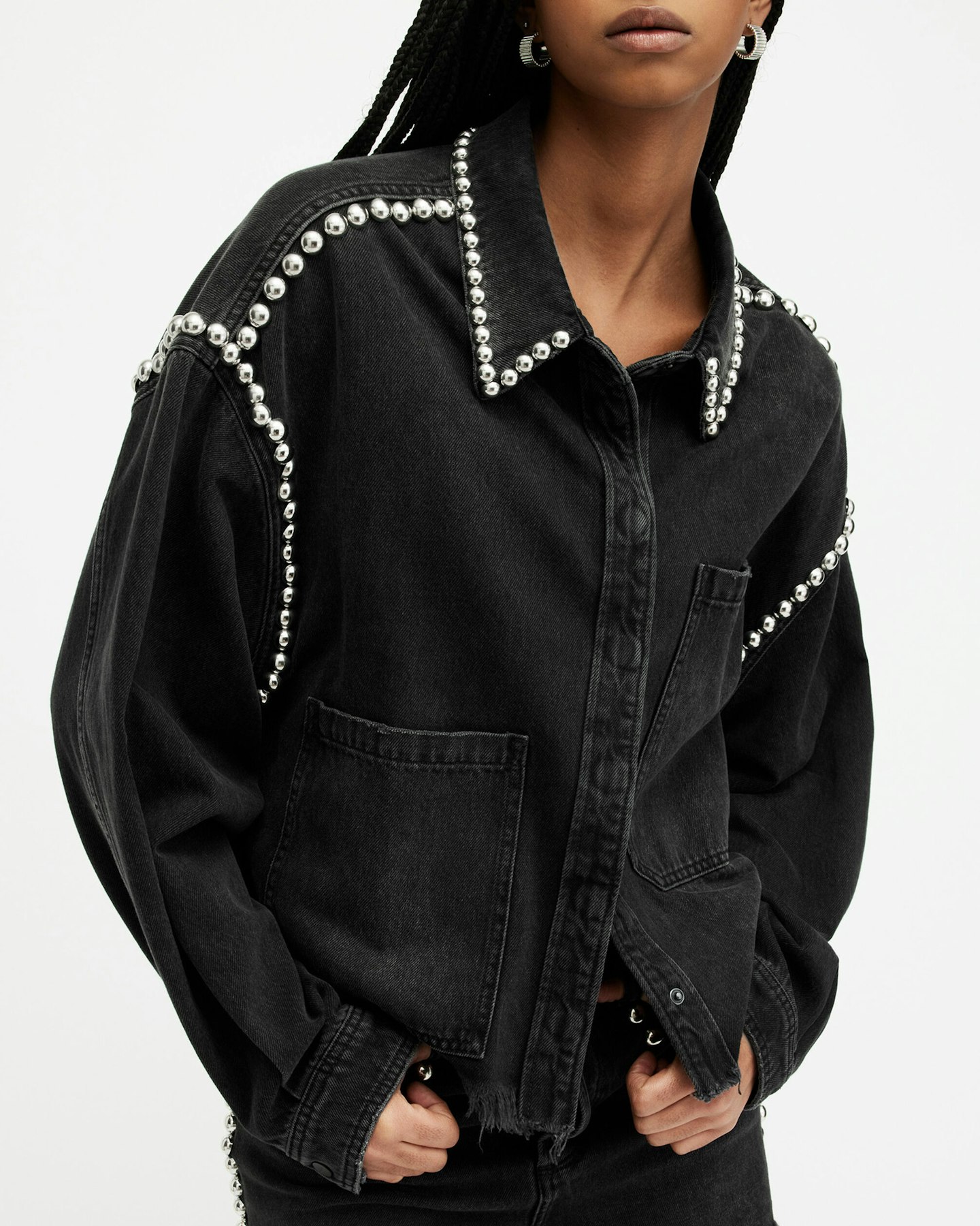 allsaints studded shirt stud trend