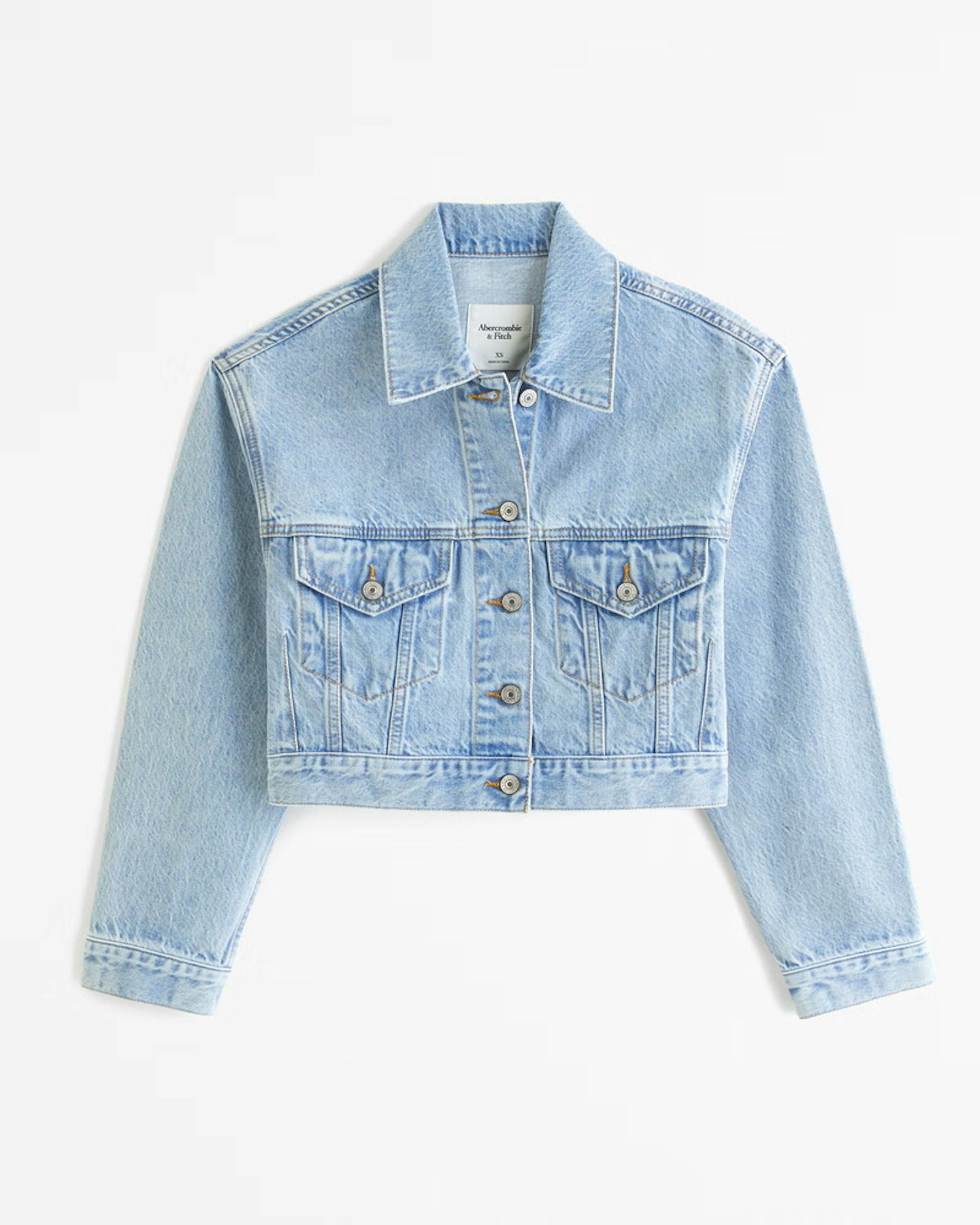 Abercrombie & Fitch Cropped Denim Trucker Jacket