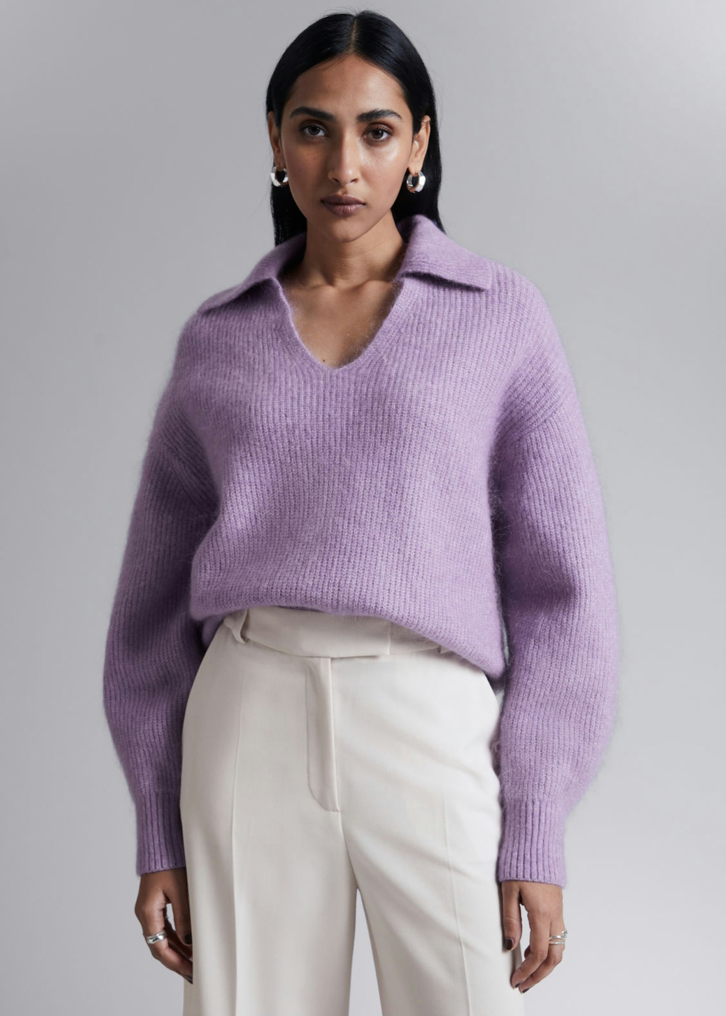 & Other Stories Relaxed Collared Sweater 