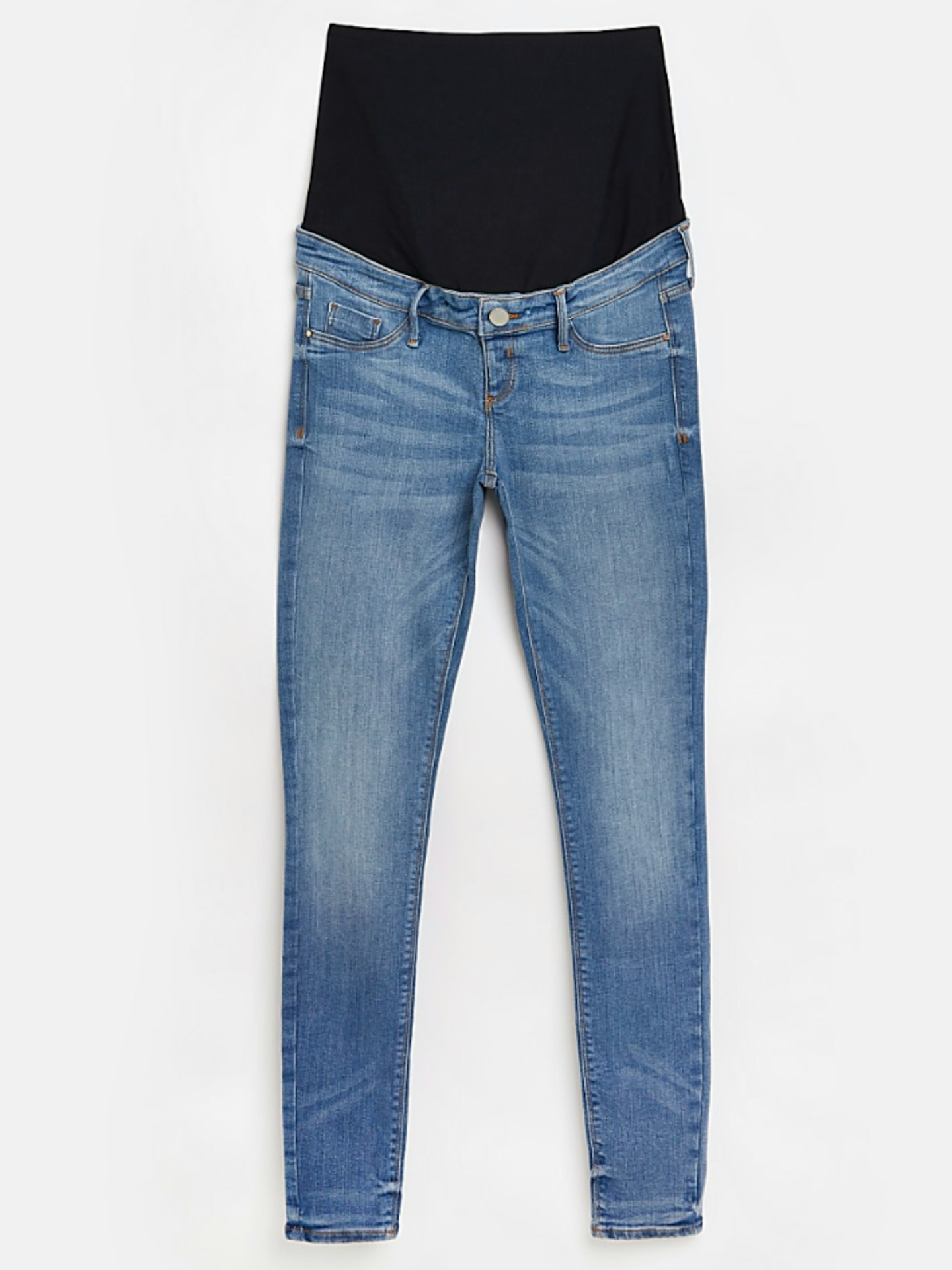 River Island Blue Mid-Rise Maternity Skinny Jeans