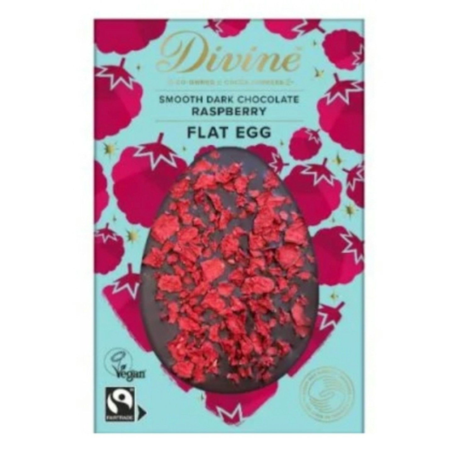 Divine Dark Chocolate Raspberry Flat Egg