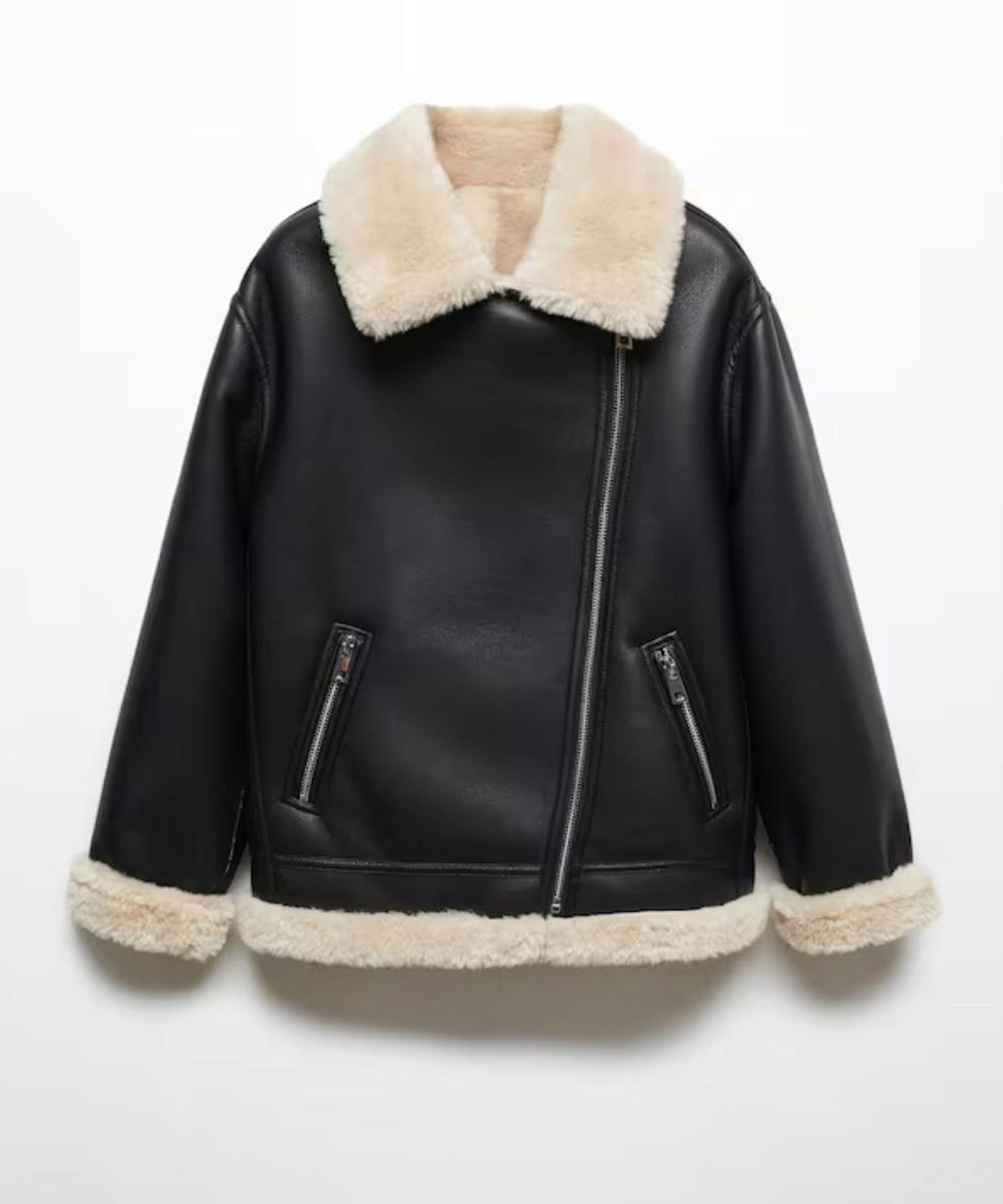 Mango Faux Shearling-Lined Jacket