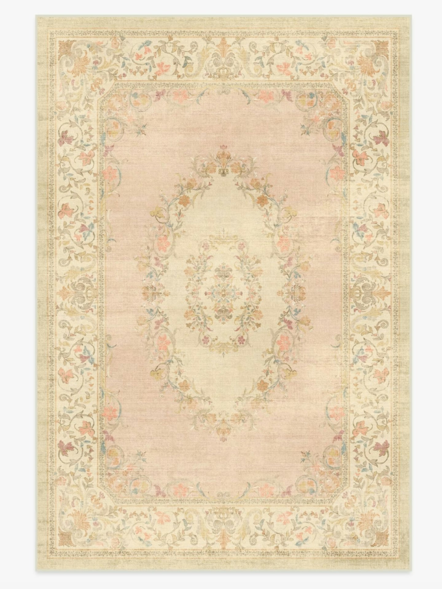 Bridgerton Lady Whistledown Vintage Pink Rug