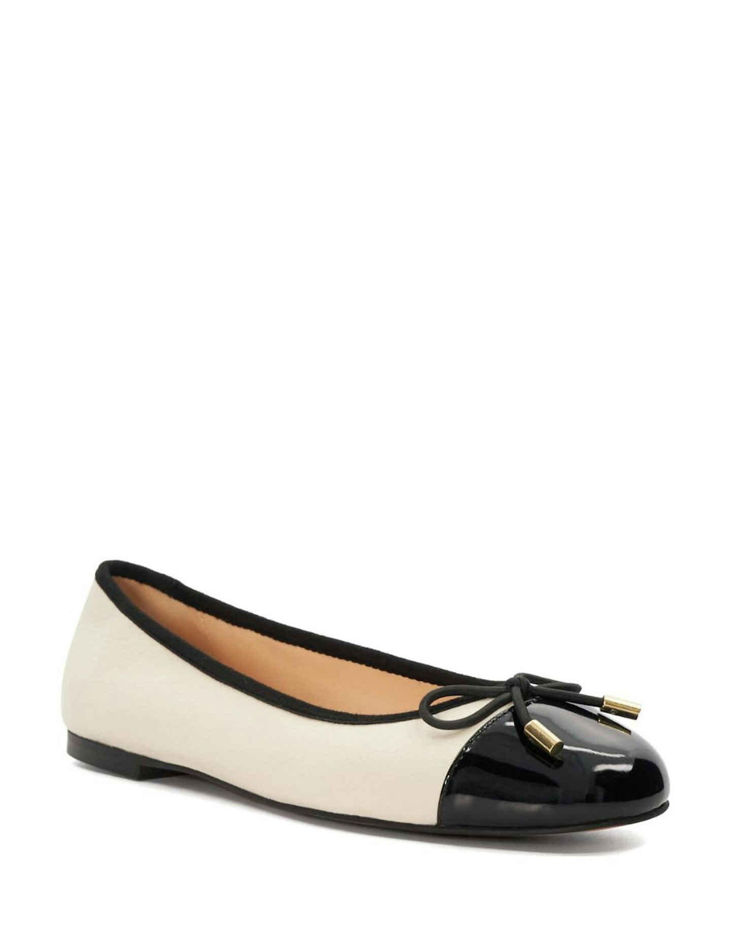 M&S, Leather Bow Slip On Flat Ballet Pumps