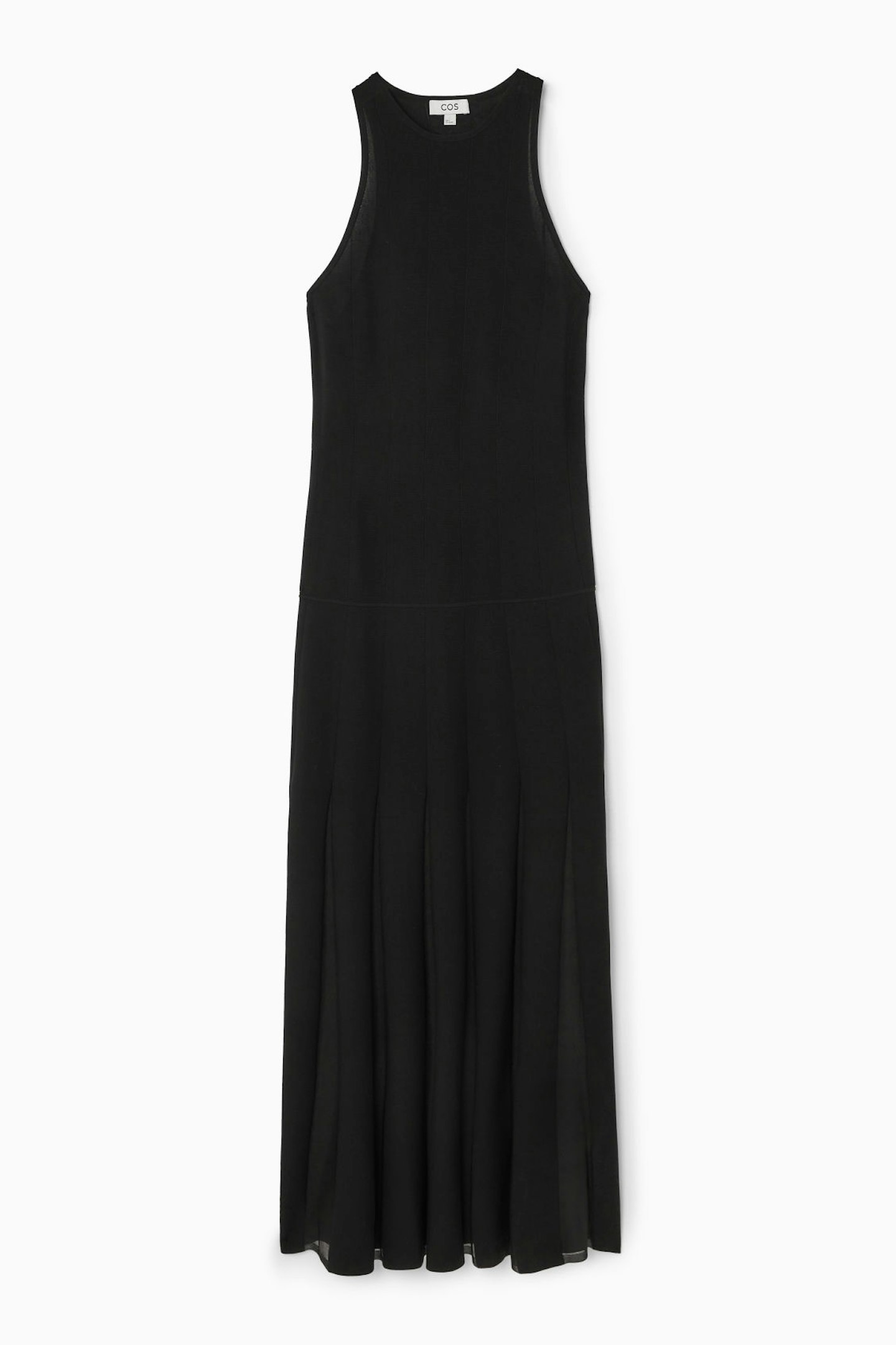 COS, Pleated Racer-Neck Maxi Dress