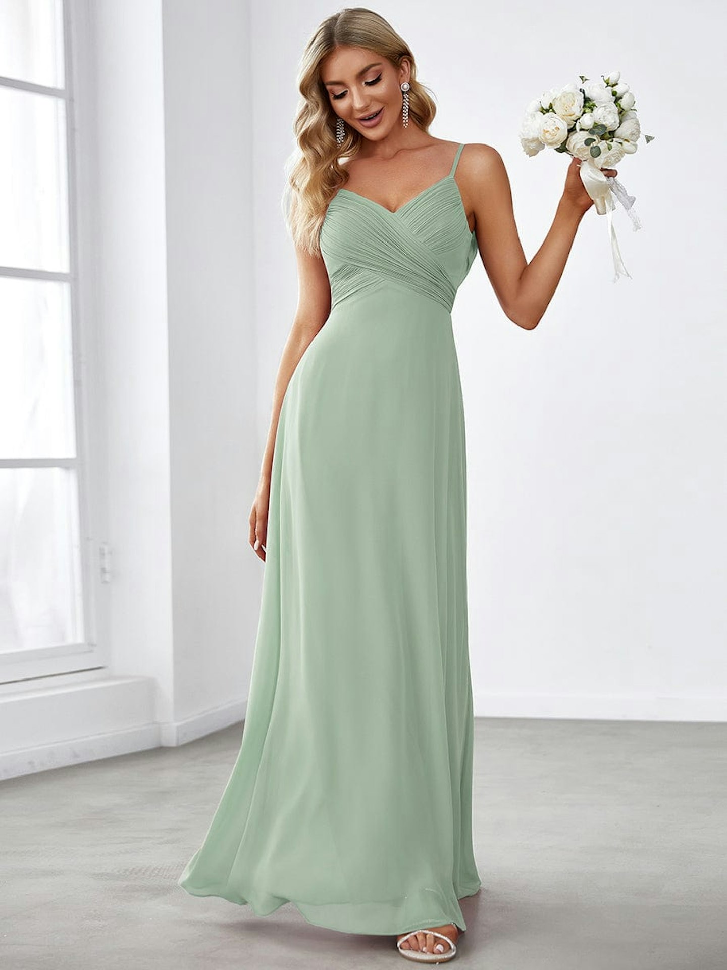 Ever Pretty, Sweetheart Draped Back Floor-Length Bridesmaid Dress