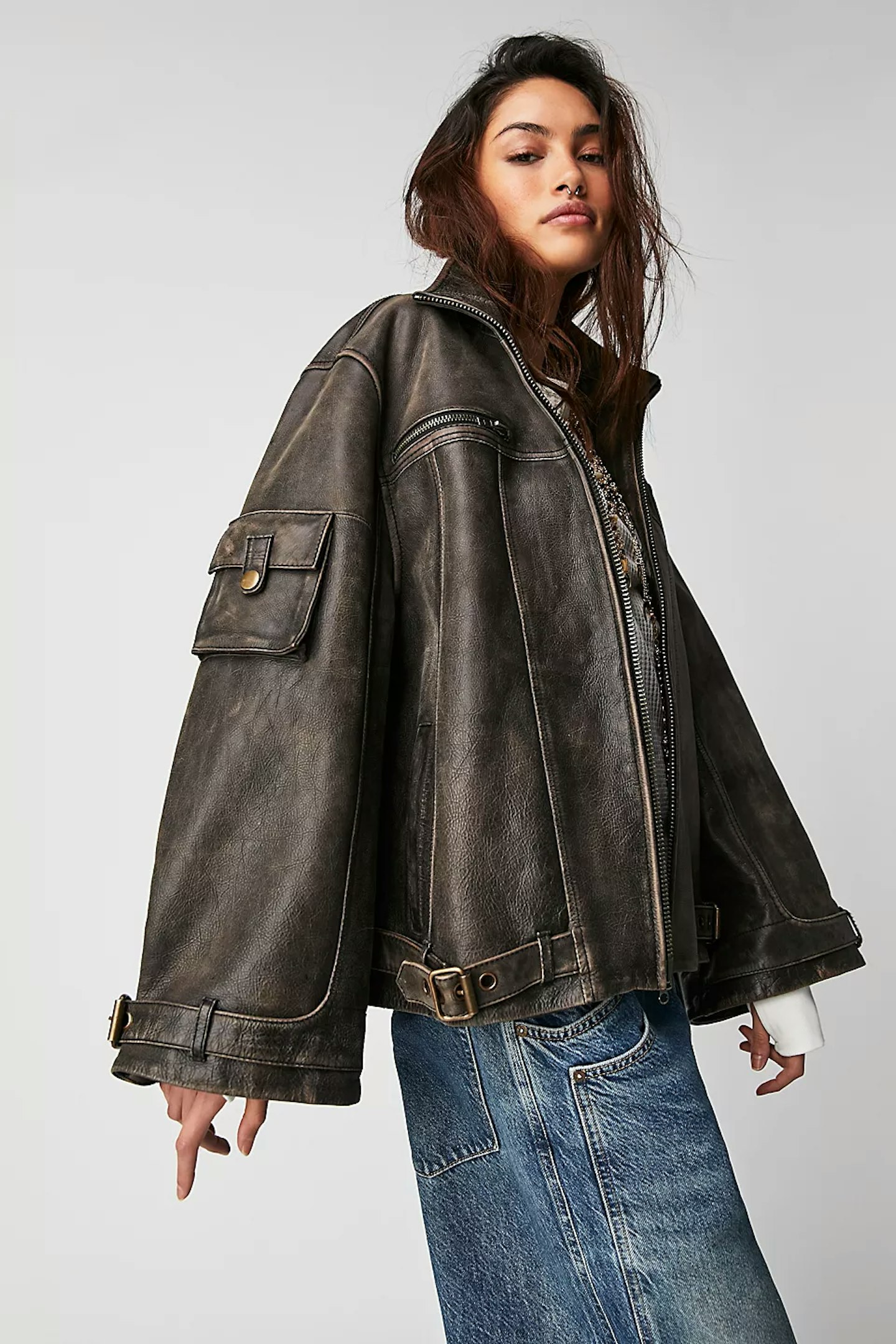 free people leather jacket 