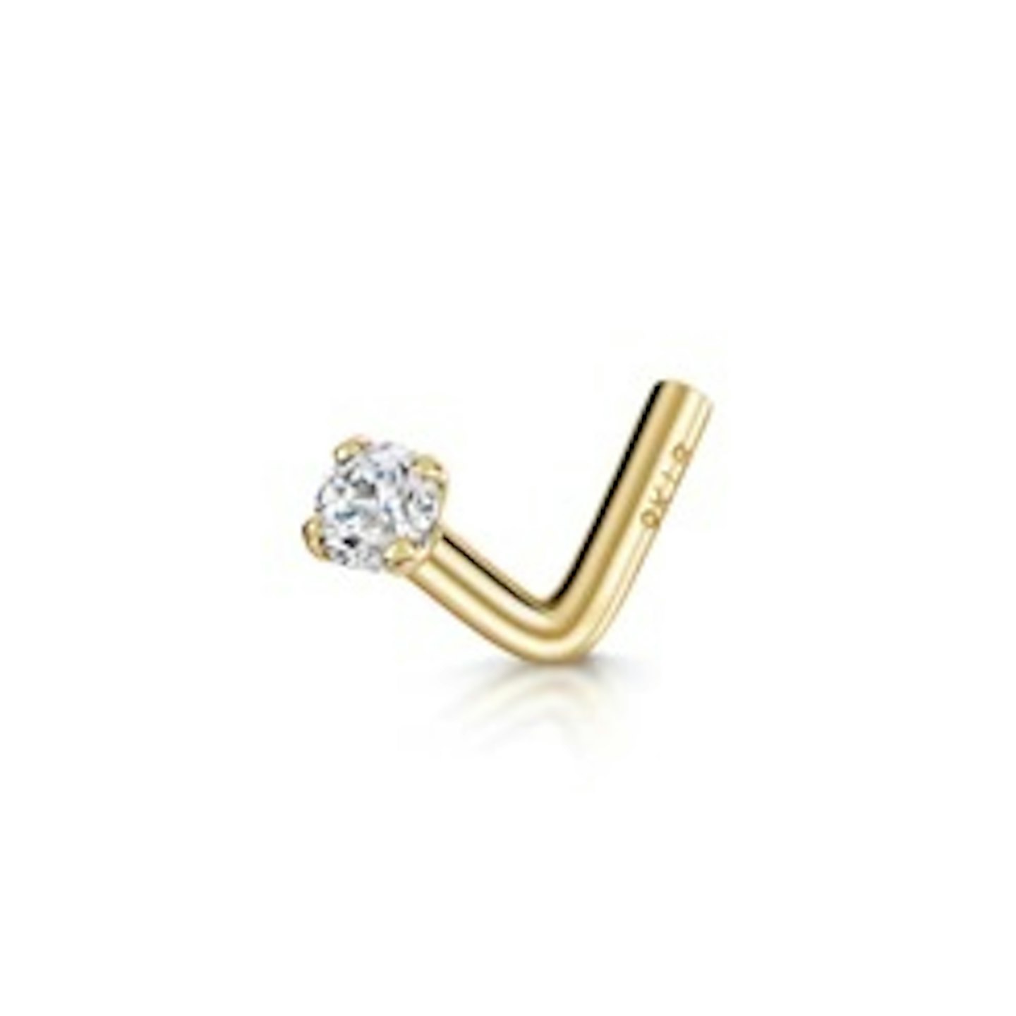 Laura Bond 9k Solid Yellow Gold Tiny Crystal Gem Nose Stud