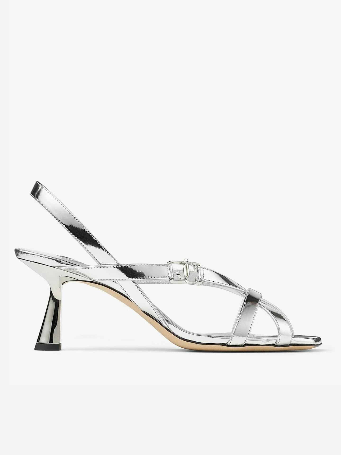 Jimmy Choo Jess 65 Metallic-Leather Heeled Sandals