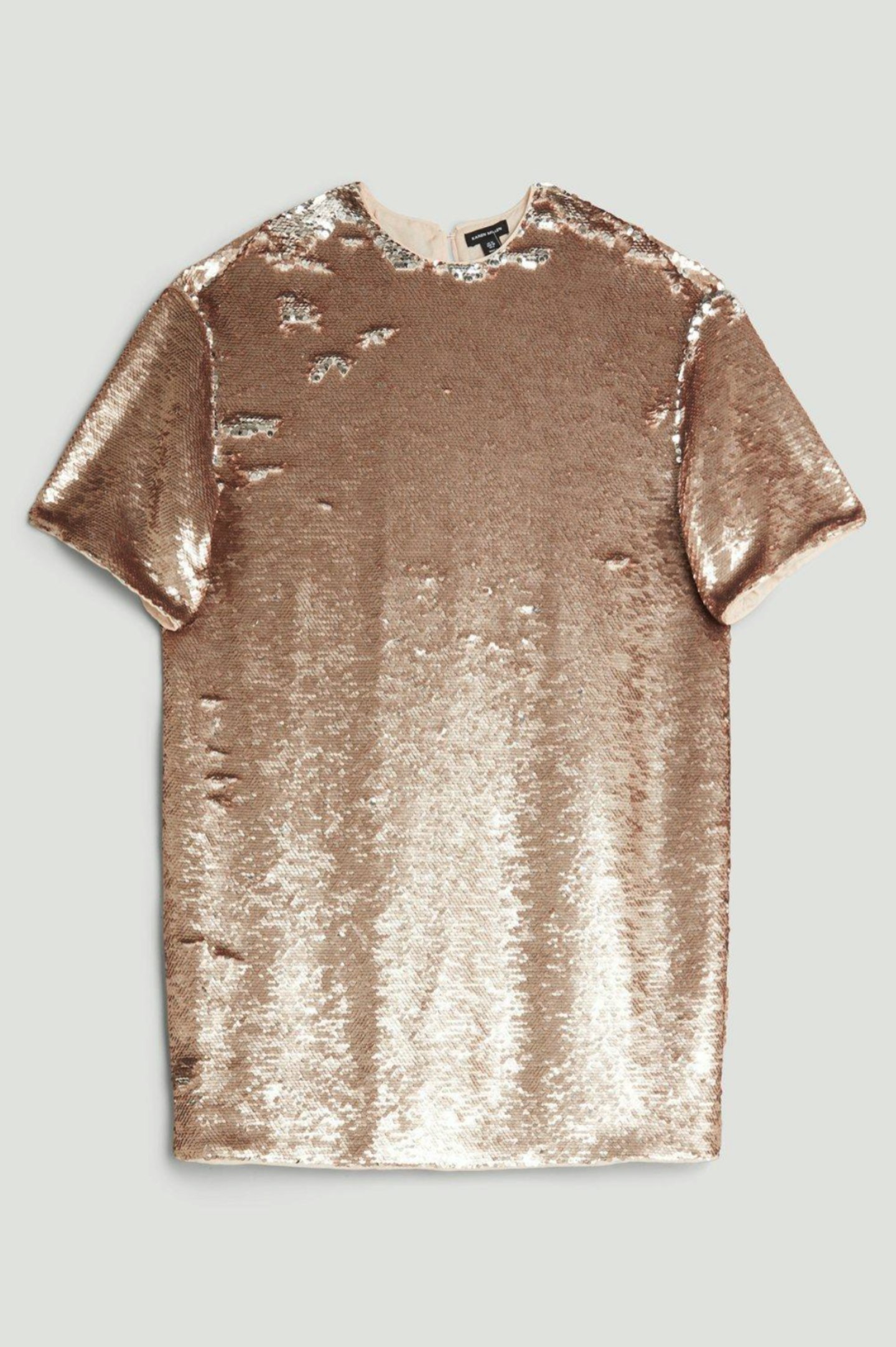 Karen Millen Sequin Woven Boxy T-shirt Mini Dress