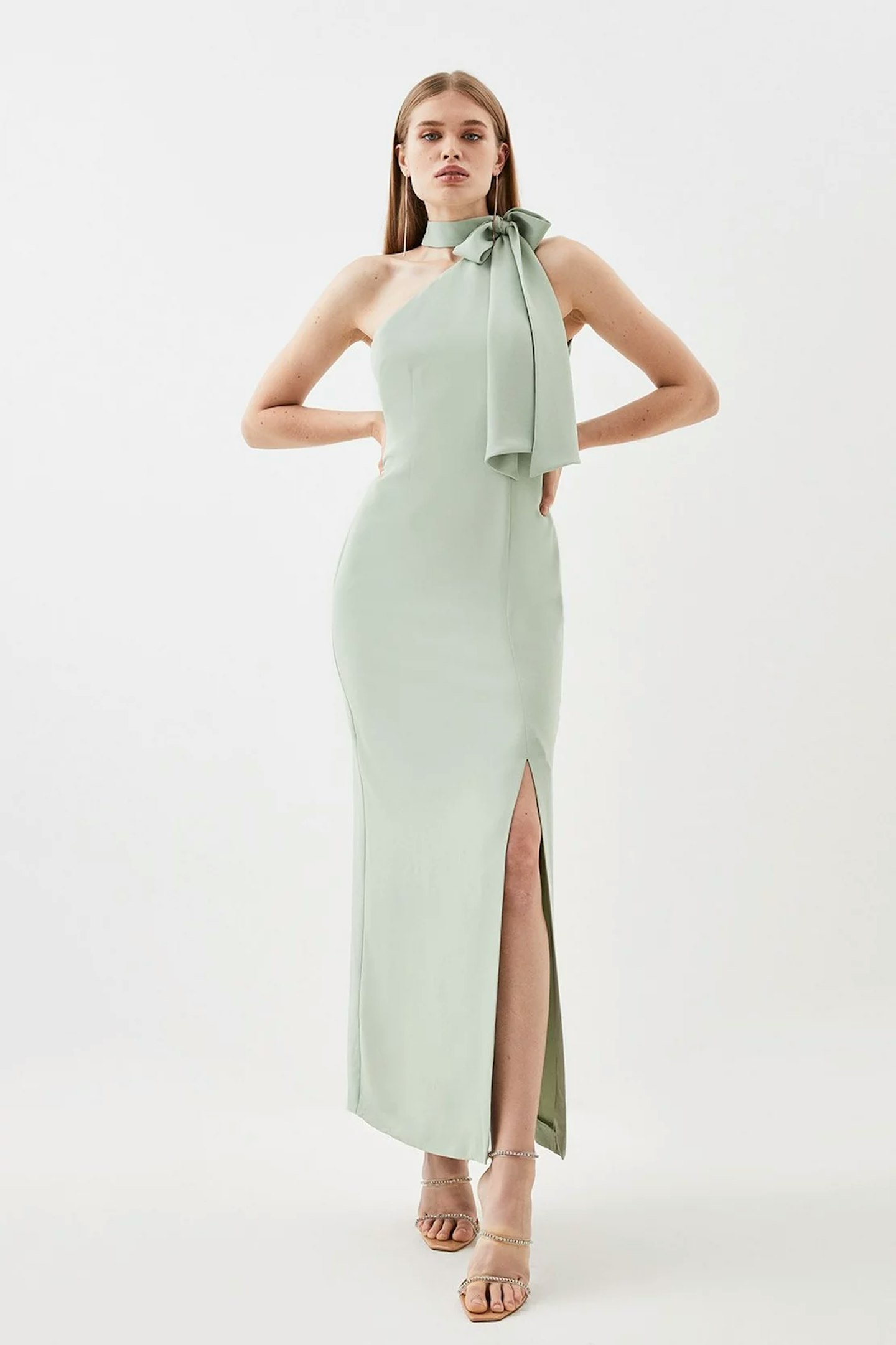Karen Millen, Soft Tailored Tie-Neck Midi Dress