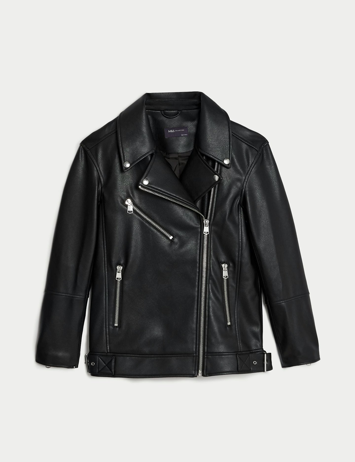 M&S COLLECTION Faux Leather Girlfriend Biker Jacket